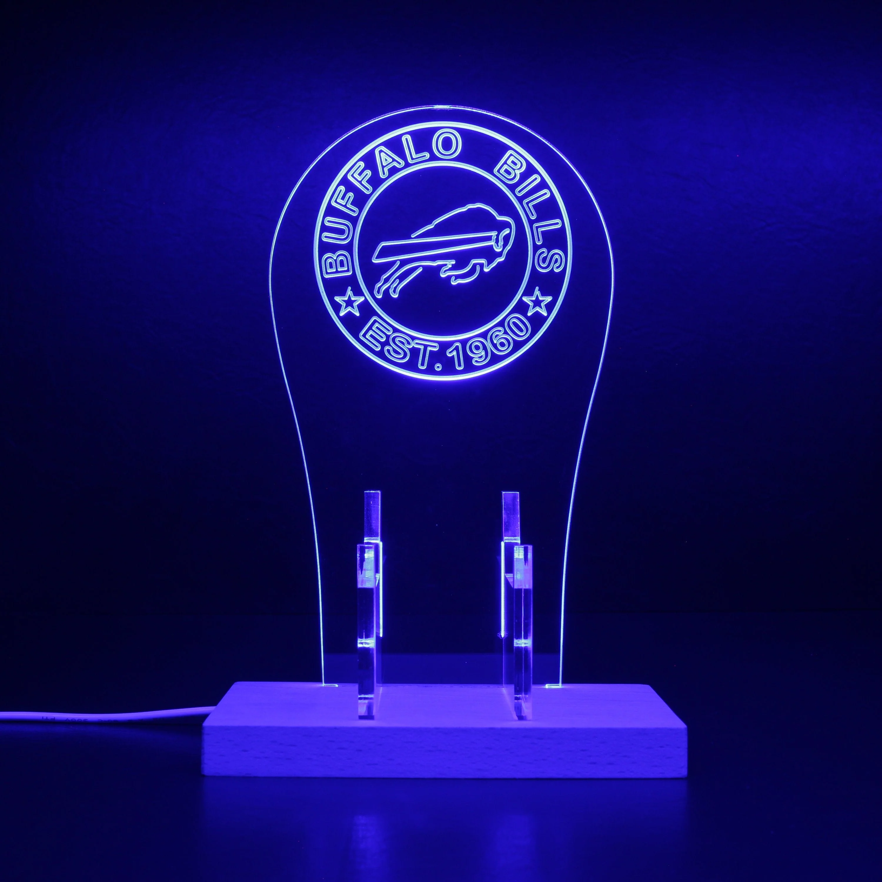 Custom Your Sport Team Buffalo Bills Est. 1960 RGB LED Gaming Headset Controller Stand - Image 3