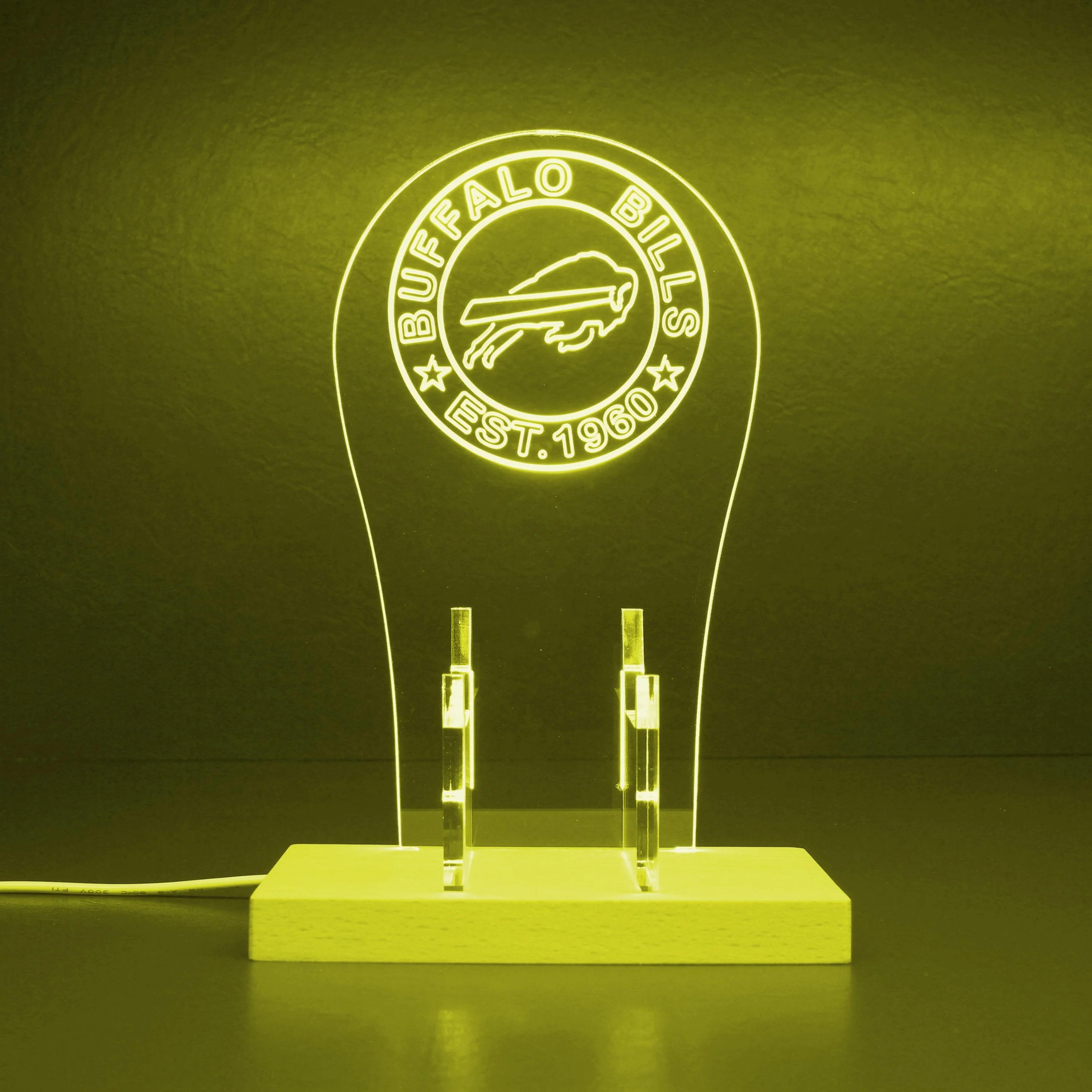 Custom Your Sport Team Buffalo Bills Est. 1960 RGB LED Gaming Headset Controller Stand - Image 5