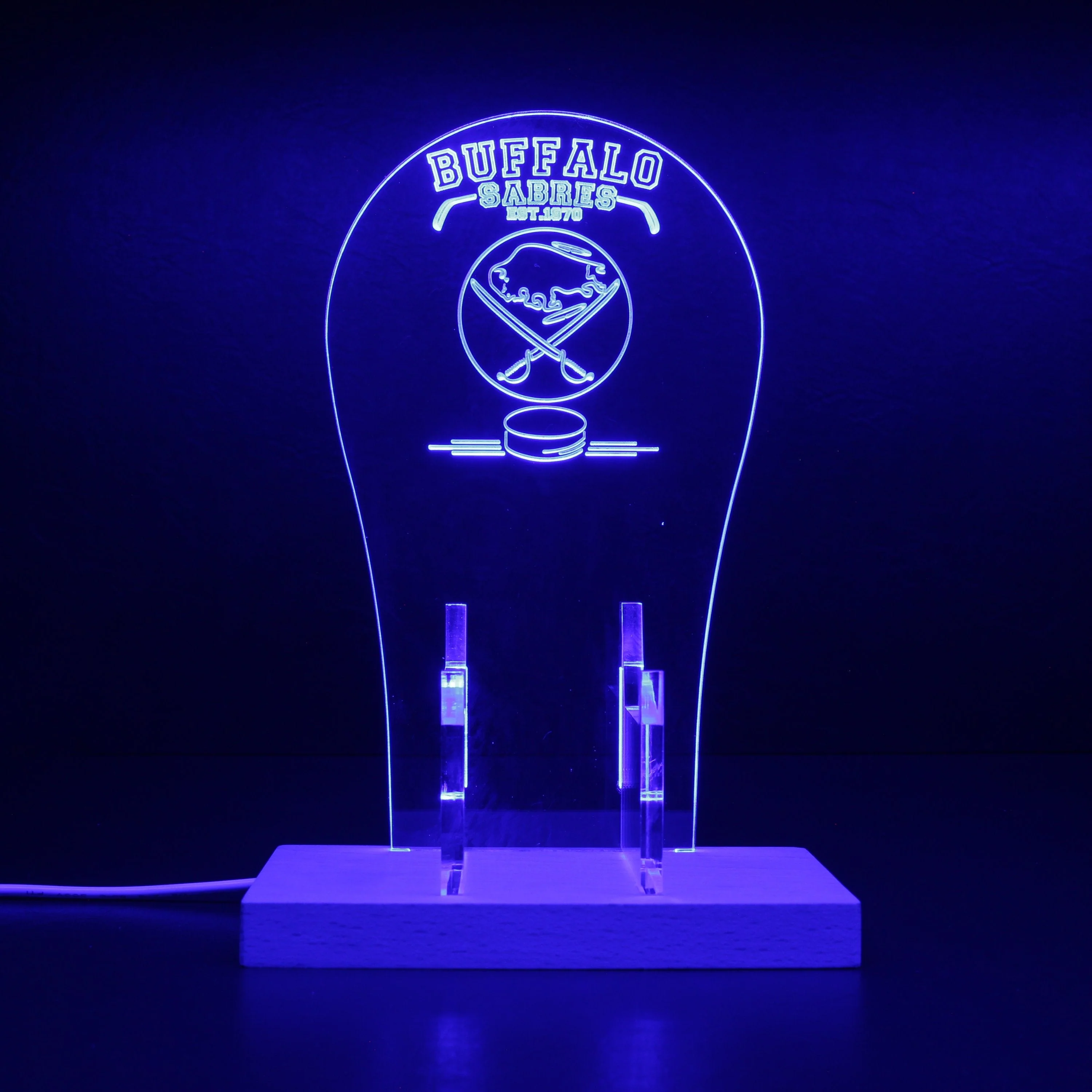 Custom Your Sport Team Buffalo Sabres Est. 1970 RGB LED Gaming Headset Controller Stand - Image 4