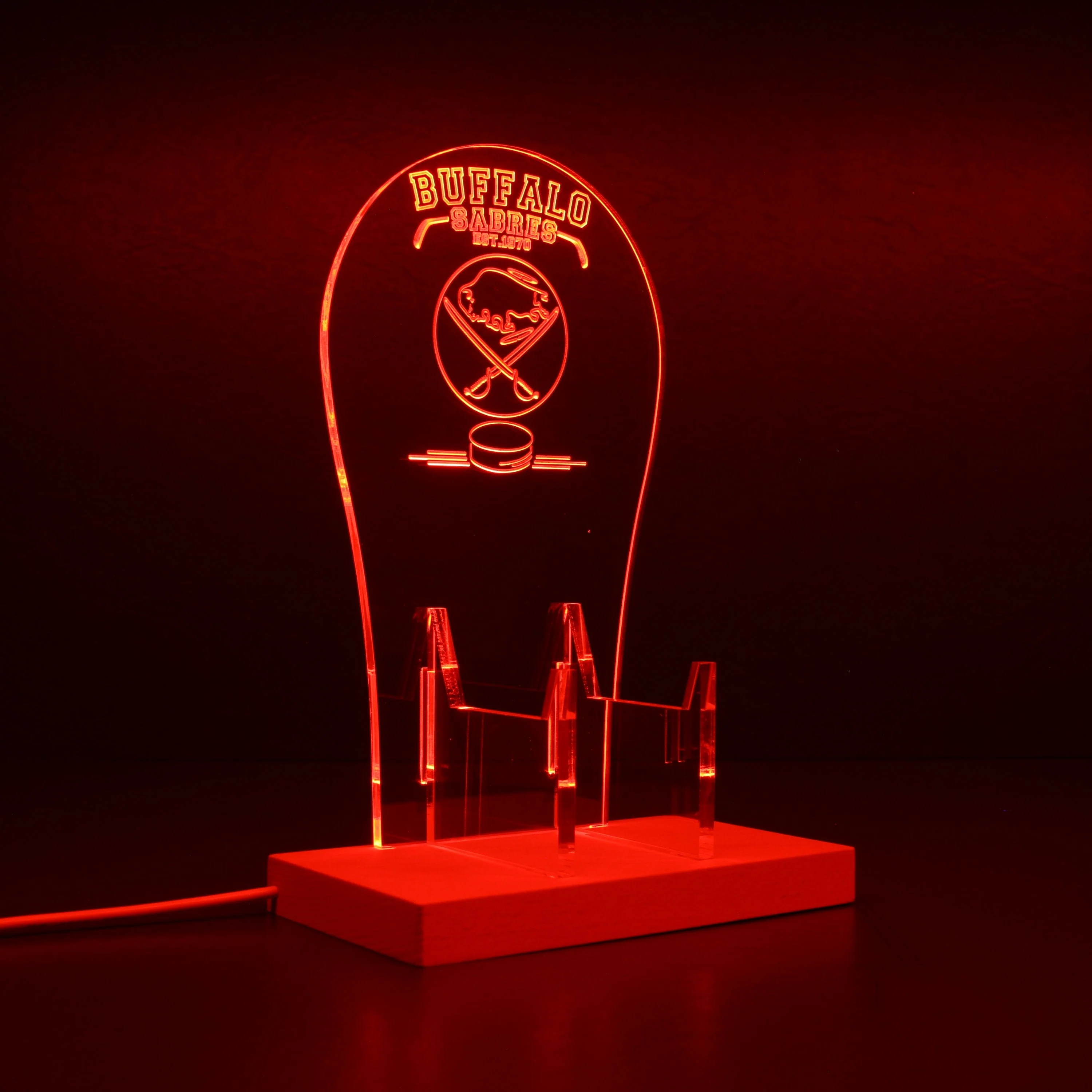 Custom Your Sport Team Buffalo Sabres Est. 1970 RGB LED Gaming Headset Controller Stand - Image 6