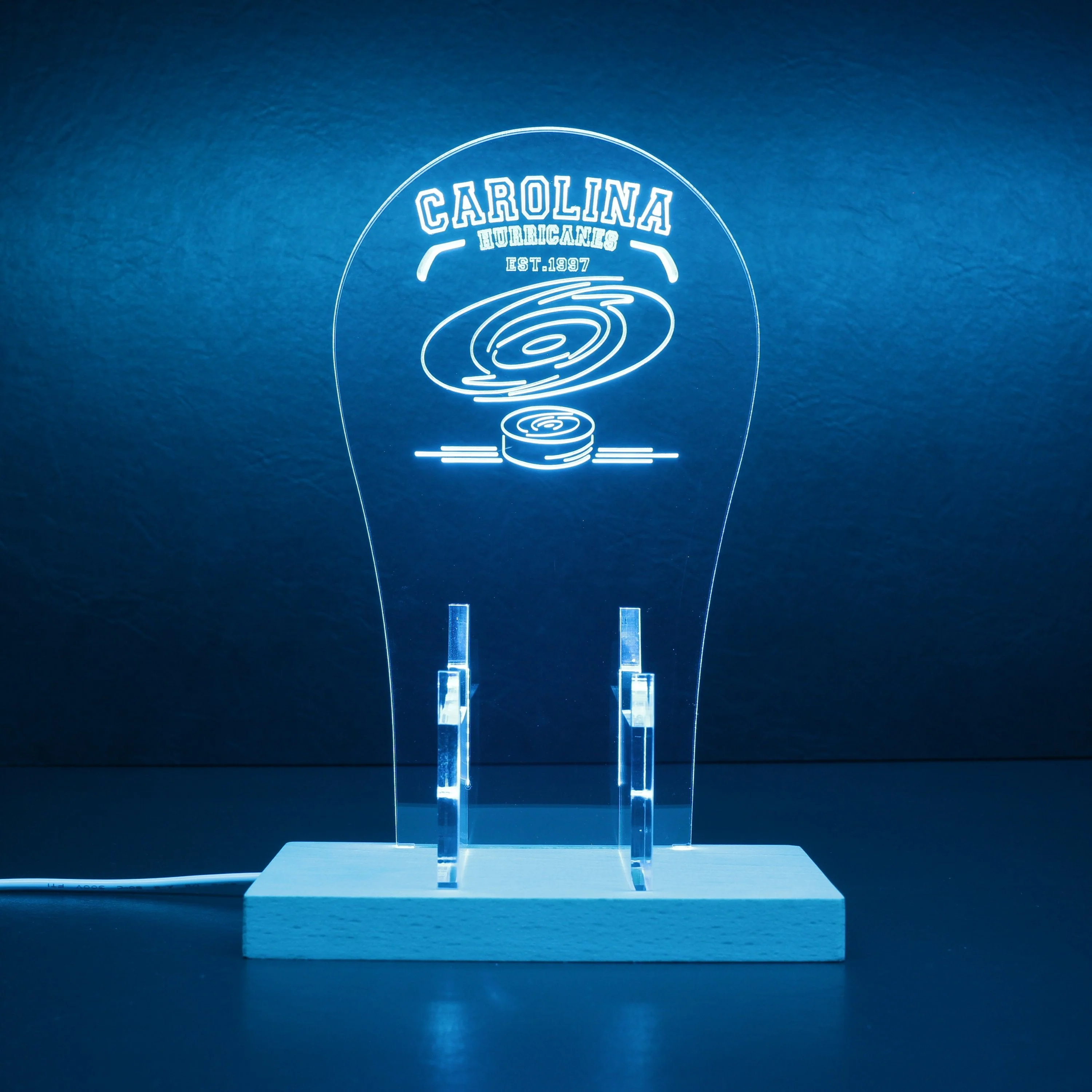 Custom Your Sport Team Carolina Hurricanes Est. 1997 RGB LED Gaming Headset Controller Stand - Image 5