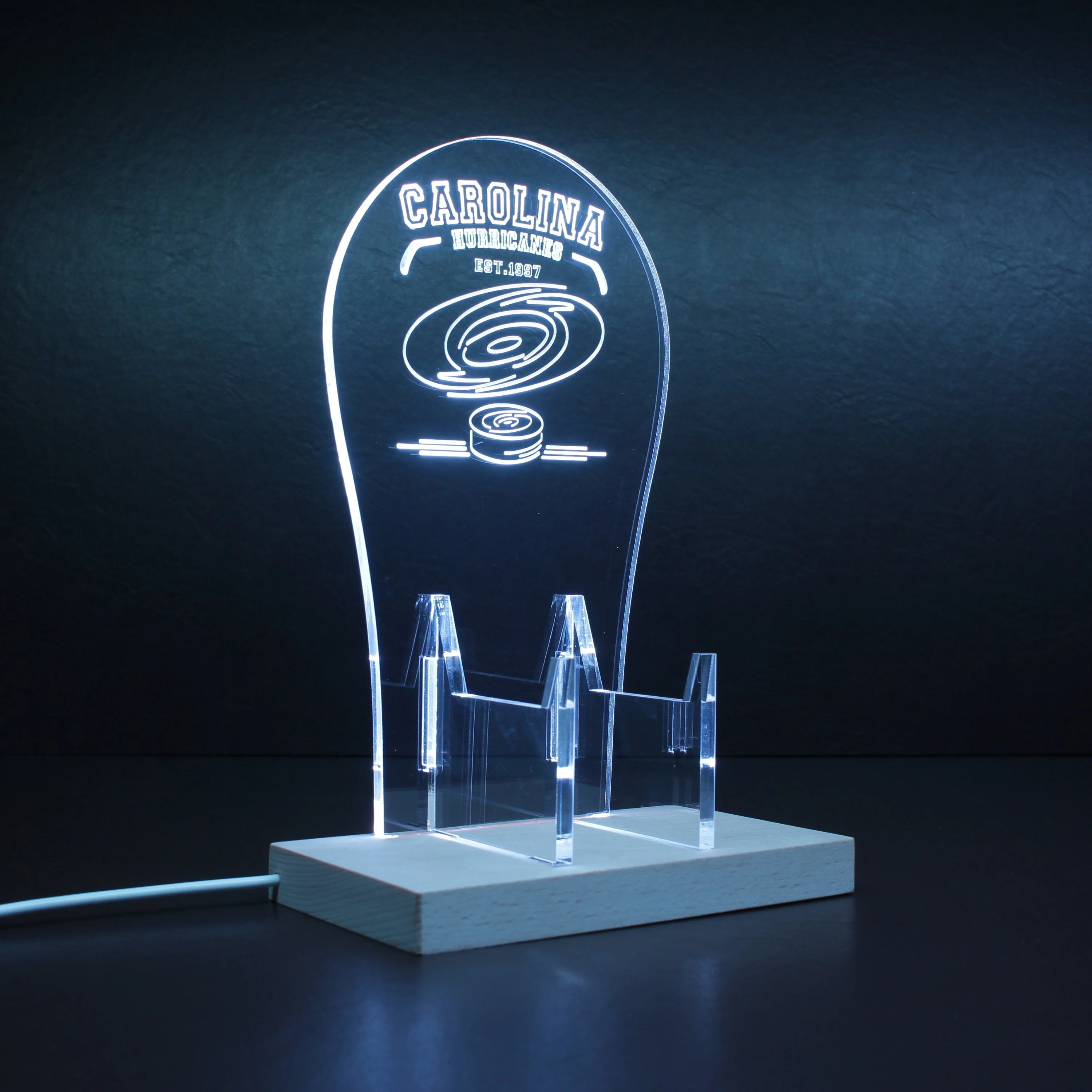 Custom Your Sport Team Carolina Hurricanes Est. 1997 RGB LED Gaming Headset Controller Stand - Image 7