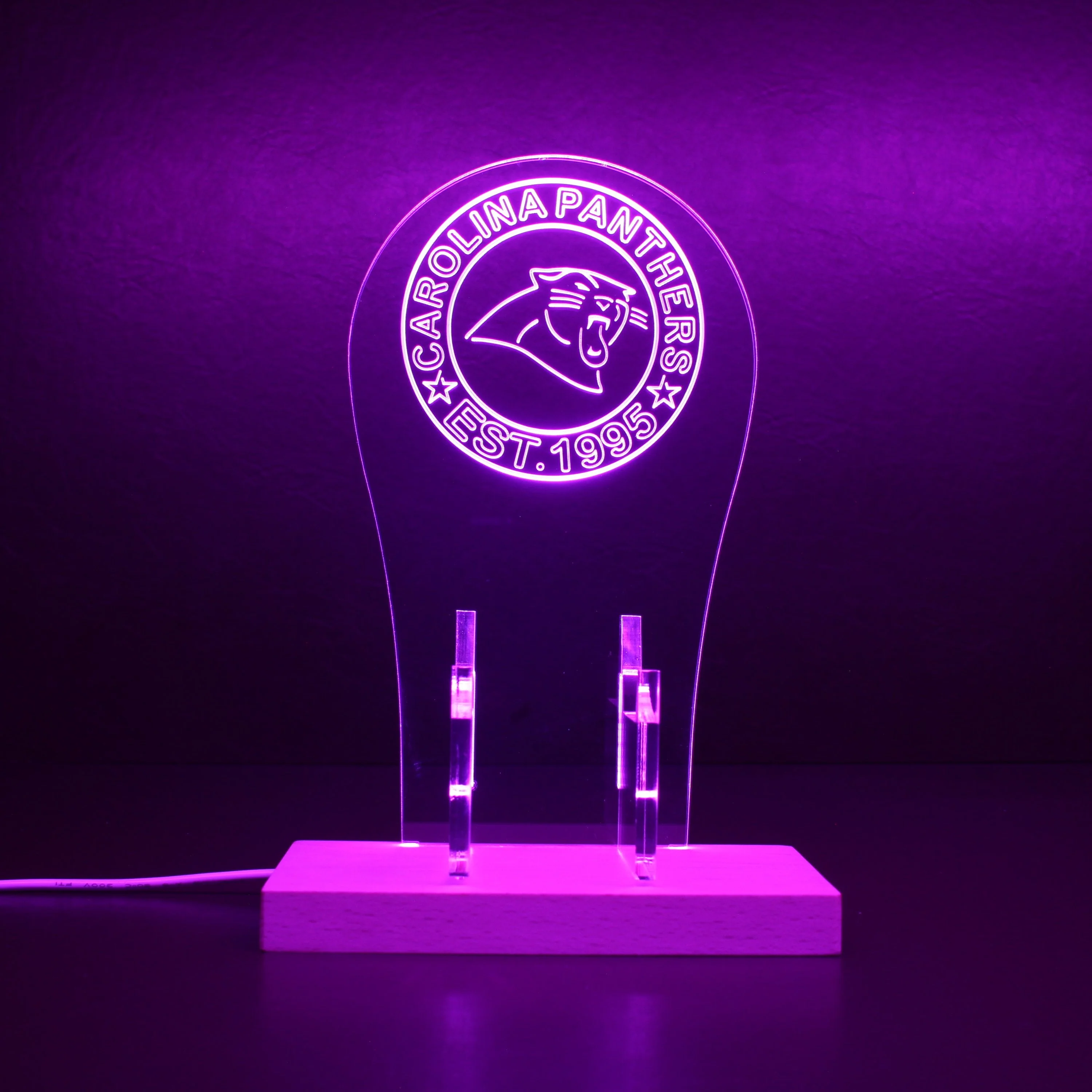 Custom Your Sport Team Carolina Panthers Est. 1995 RGB LED Gaming Headset Controller Stand - Image 5