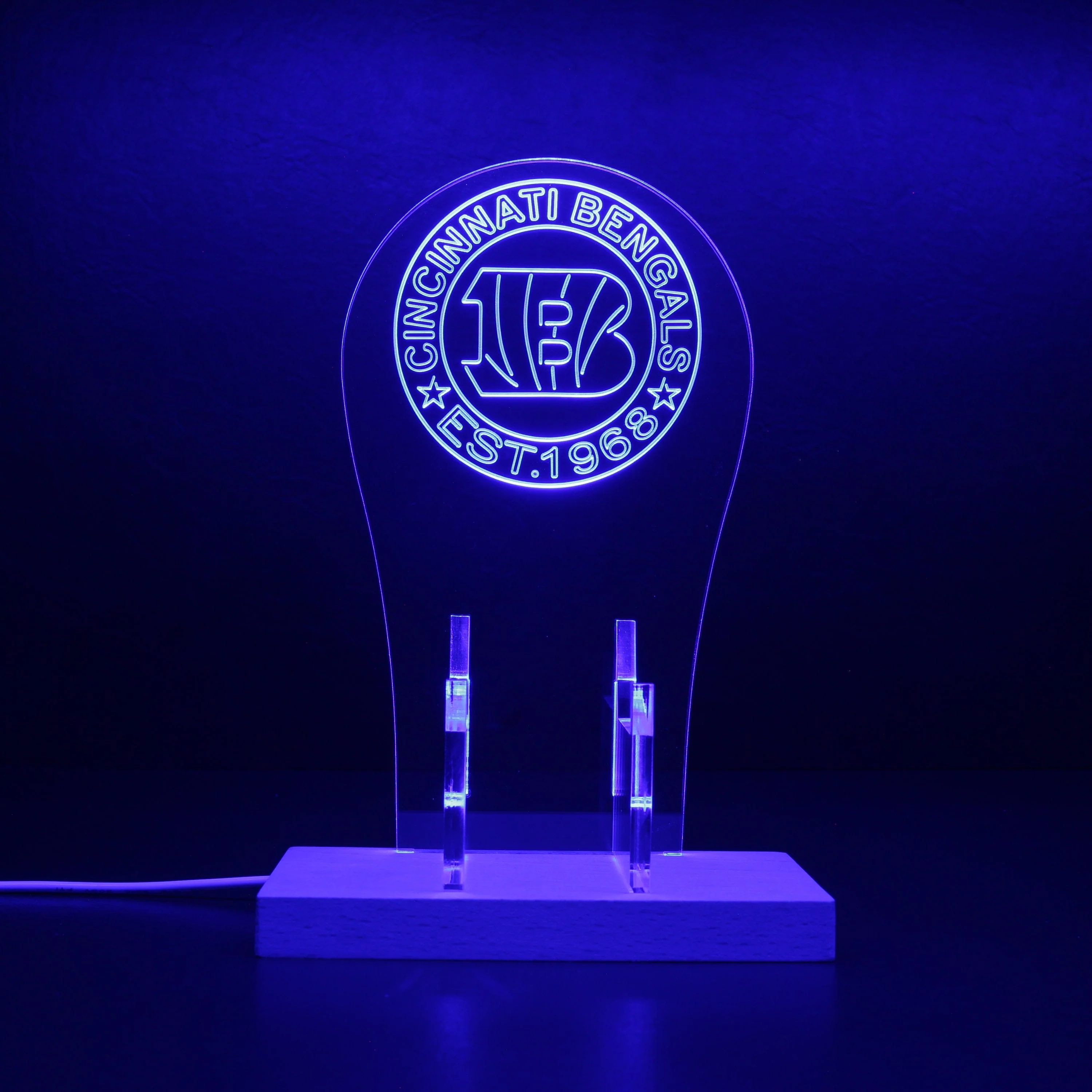 Custom Your Sport Team Cincinnati Bengals Est. 1968 RGB LED Gaming Headset Controller Stand - Image 3