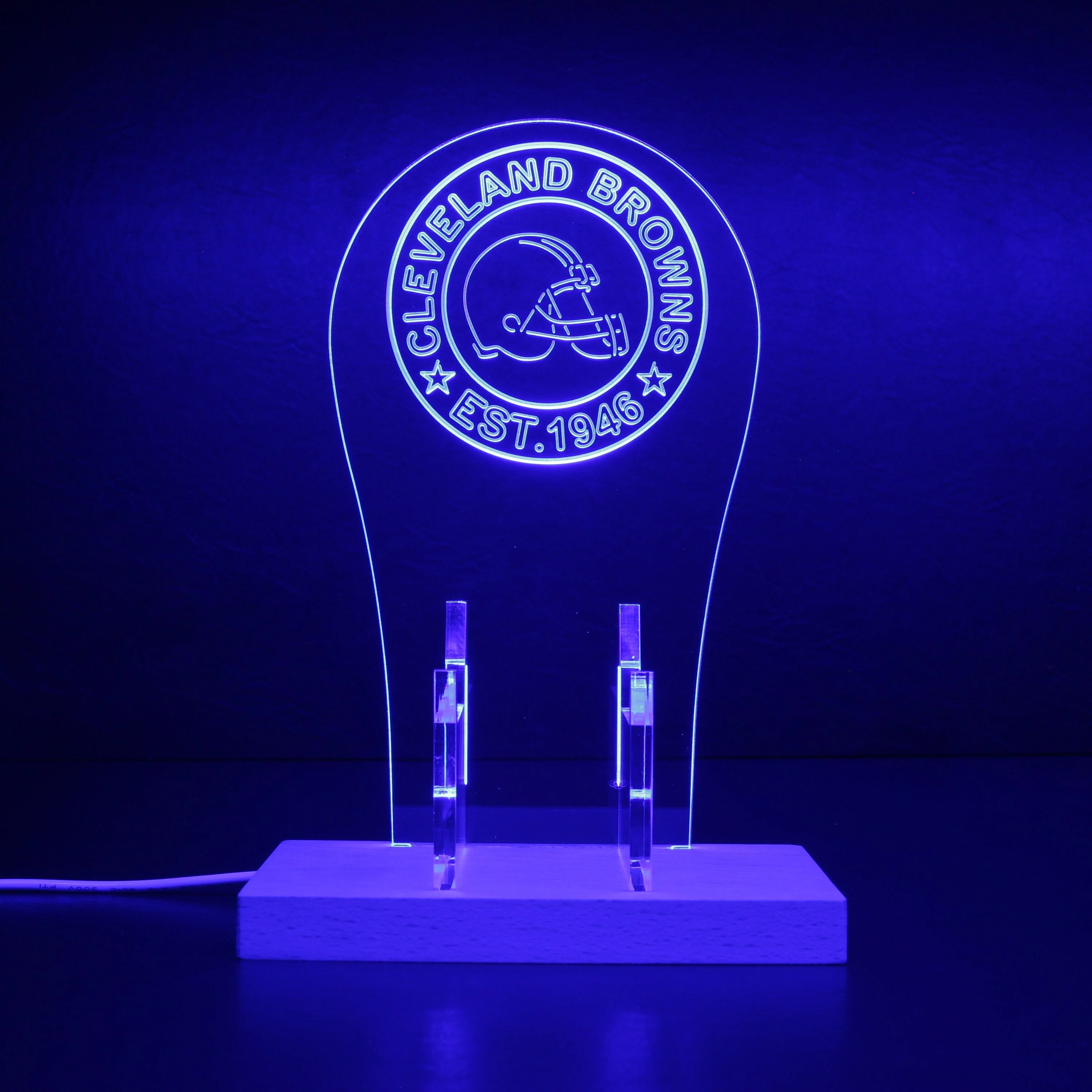 Custom Your Sport Team Cleveland Browns Est. 1946 RGB LED Gaming Headset Controller Stand - Image 3