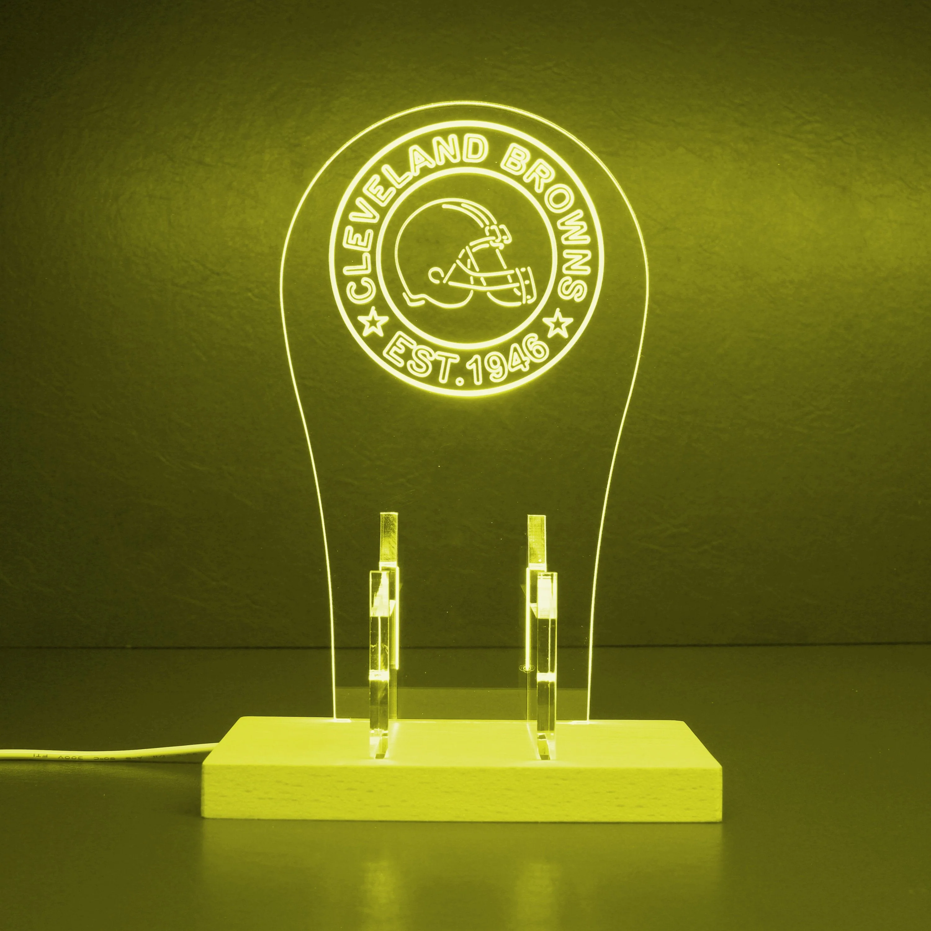 Custom Your Sport Team Cleveland Browns Est. 1946 RGB LED Gaming Headset Controller Stand - Image 4
