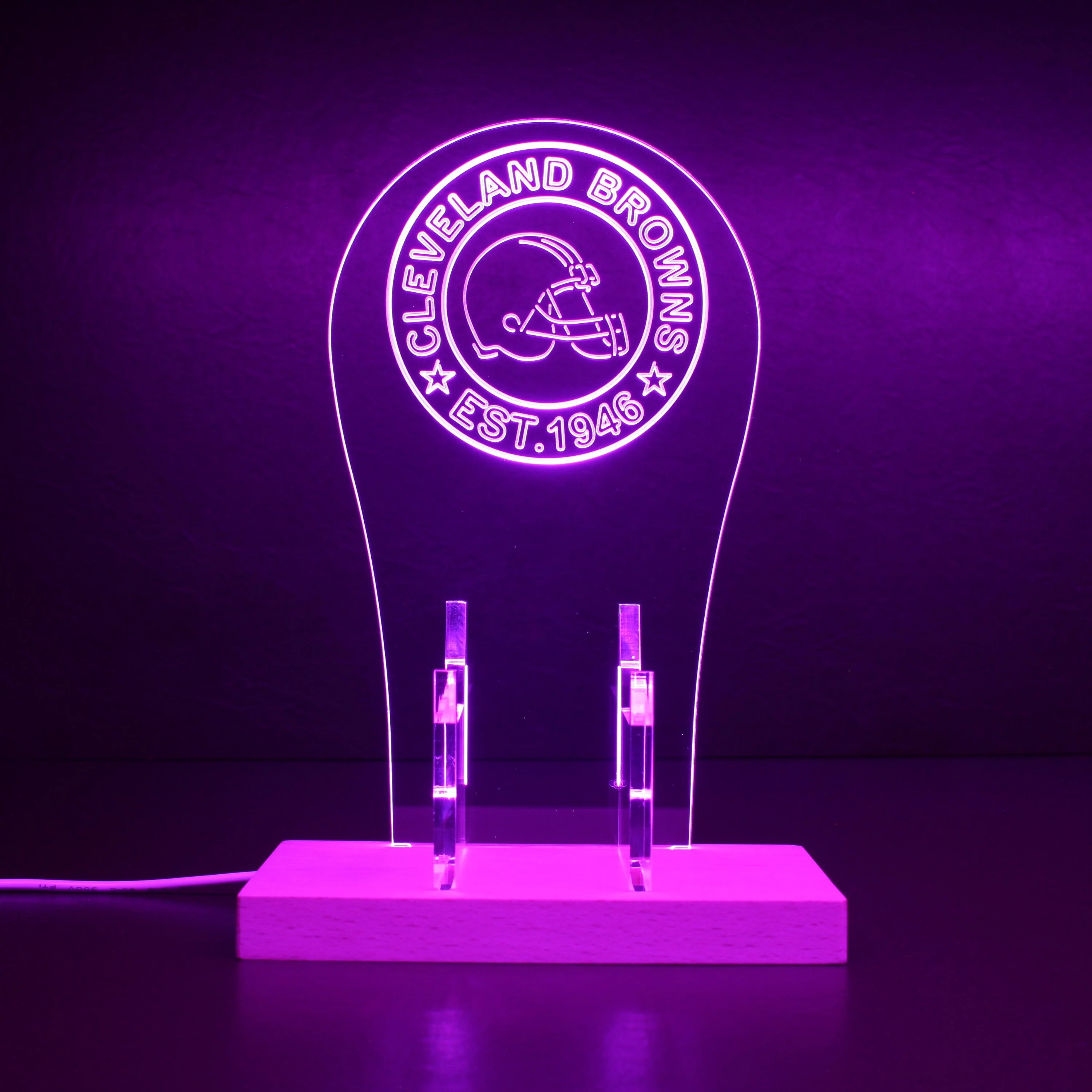 Custom Your Sport Team Cleveland Browns Est. 1946 RGB LED Gaming Headset Controller Stand - Image 5