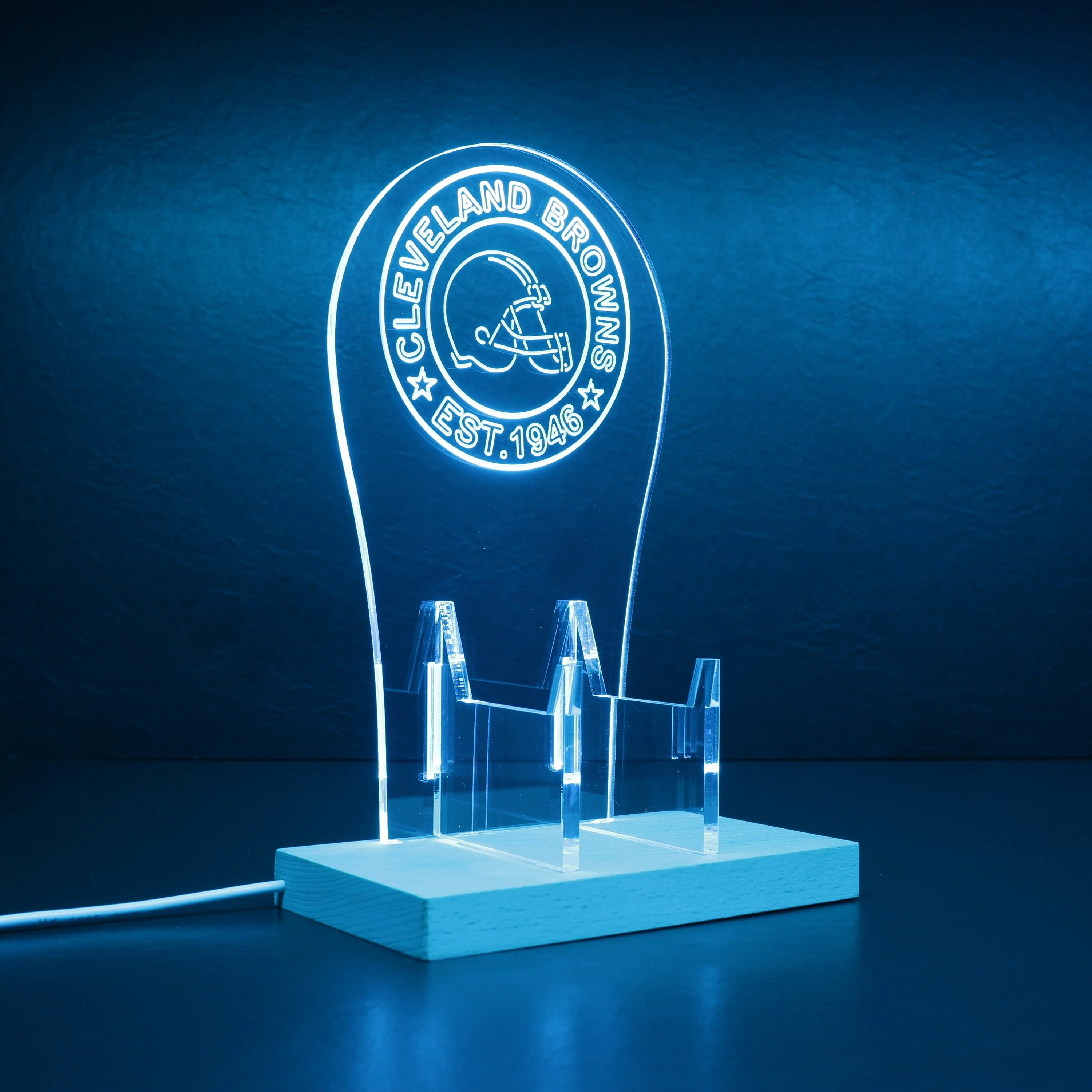 Custom Your Sport Team Cleveland Browns Est. 1946 RGB LED Gaming Headset Controller Stand - Image 6
