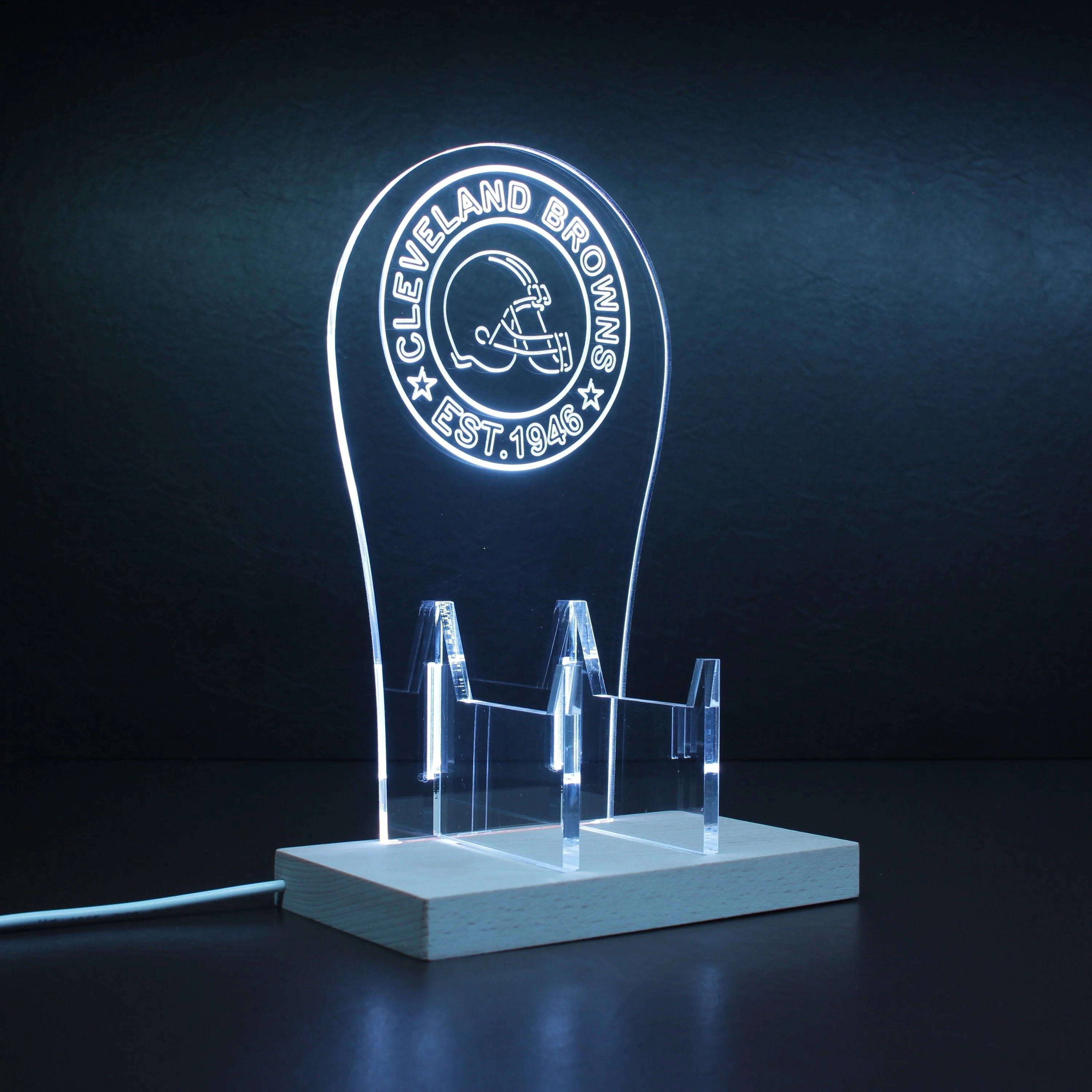 Custom Your Sport Team Cleveland Browns Est. 1946 RGB LED Gaming Headset Controller Stand - Image 7