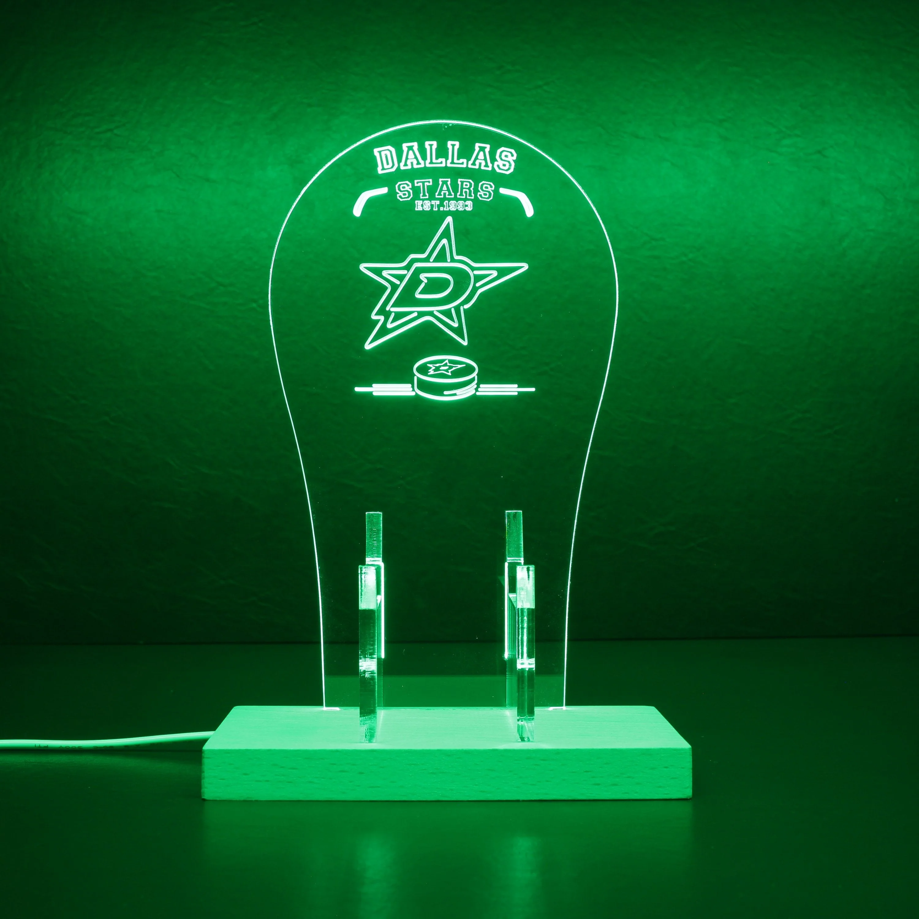Custom Your Sport Team Dallas Stars Est 1993 Est. 1993 RGB LED Gaming Headset Controller Stand - Image 3