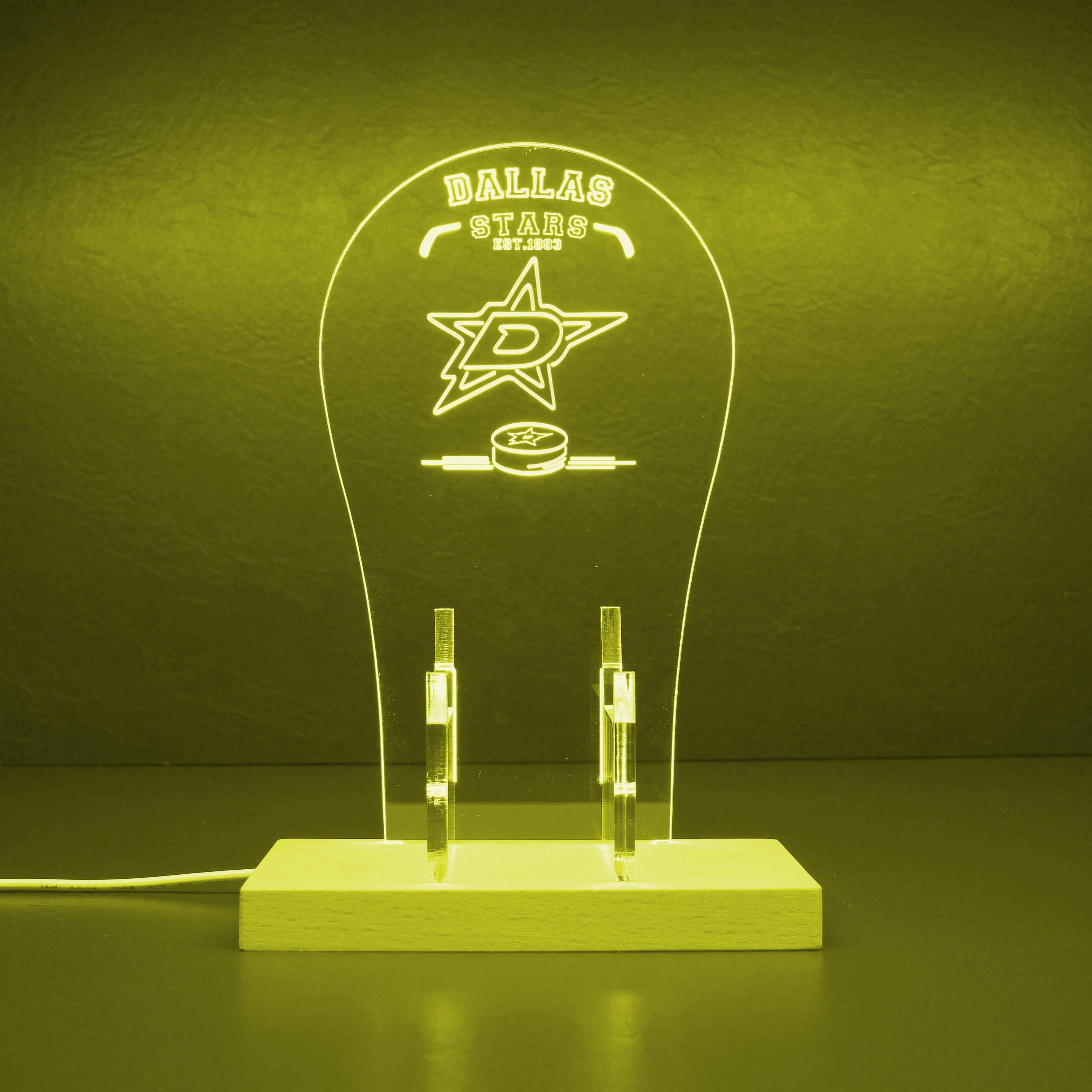 Custom Your Sport Team Dallas Stars Est 1993 Est. 1993 RGB LED Gaming Headset Controller Stand - Image 4