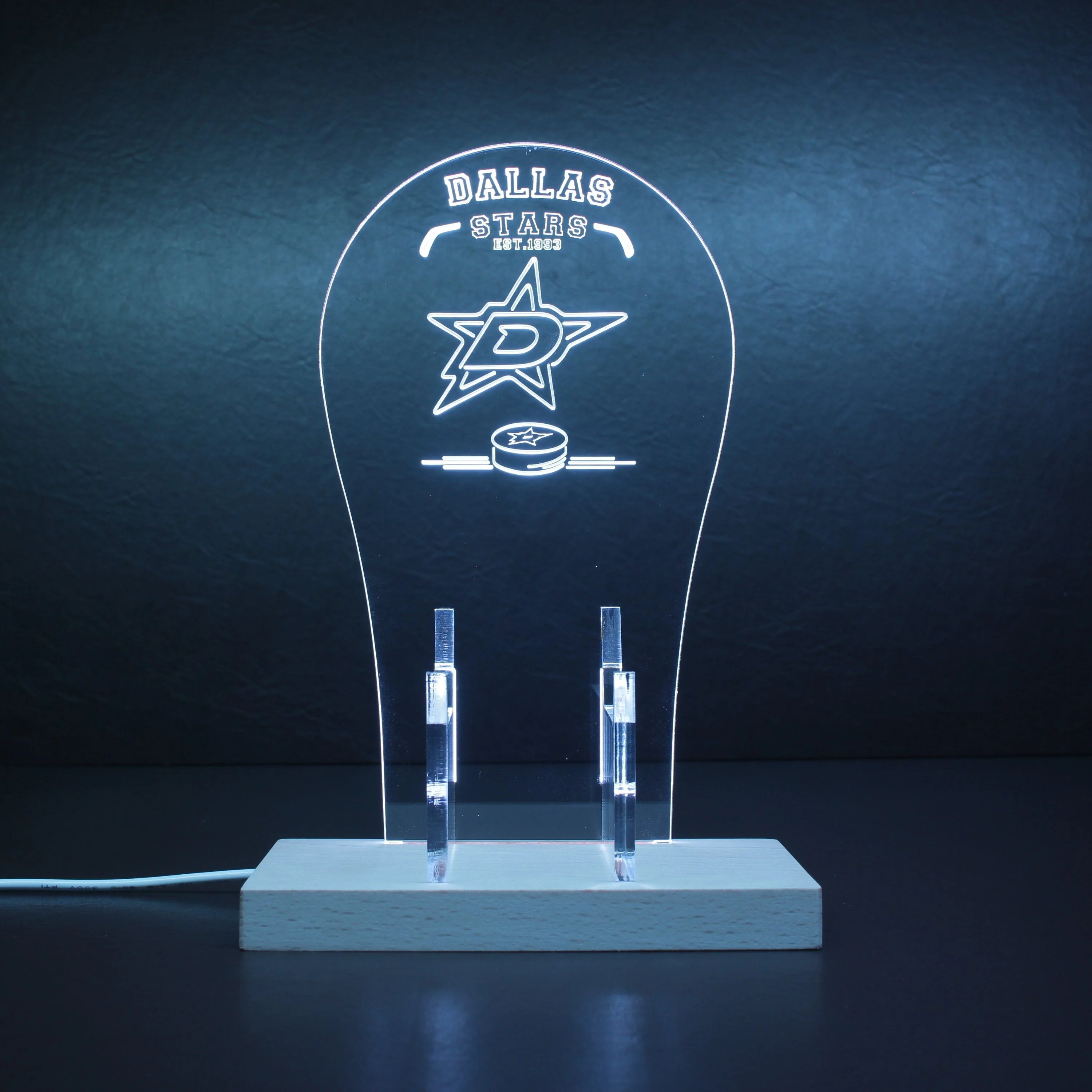 Custom Your Sport Team Dallas Stars Est 1993 Est. 1993 RGB LED Gaming Headset Controller Stand - Image 5