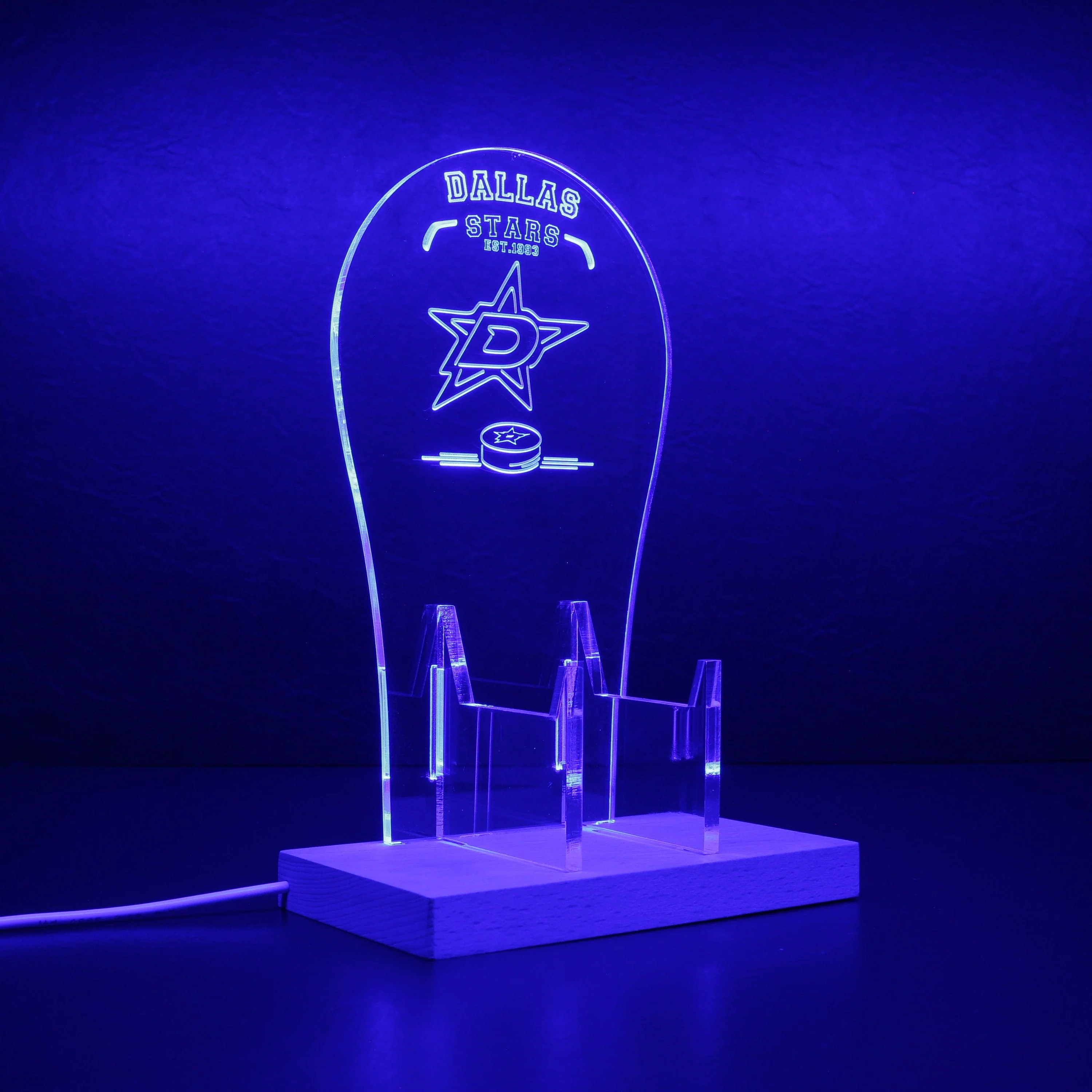 Custom Your Sport Team Dallas Stars Est 1993 Est. 1993 RGB LED Gaming Headset Controller Stand - Image 6