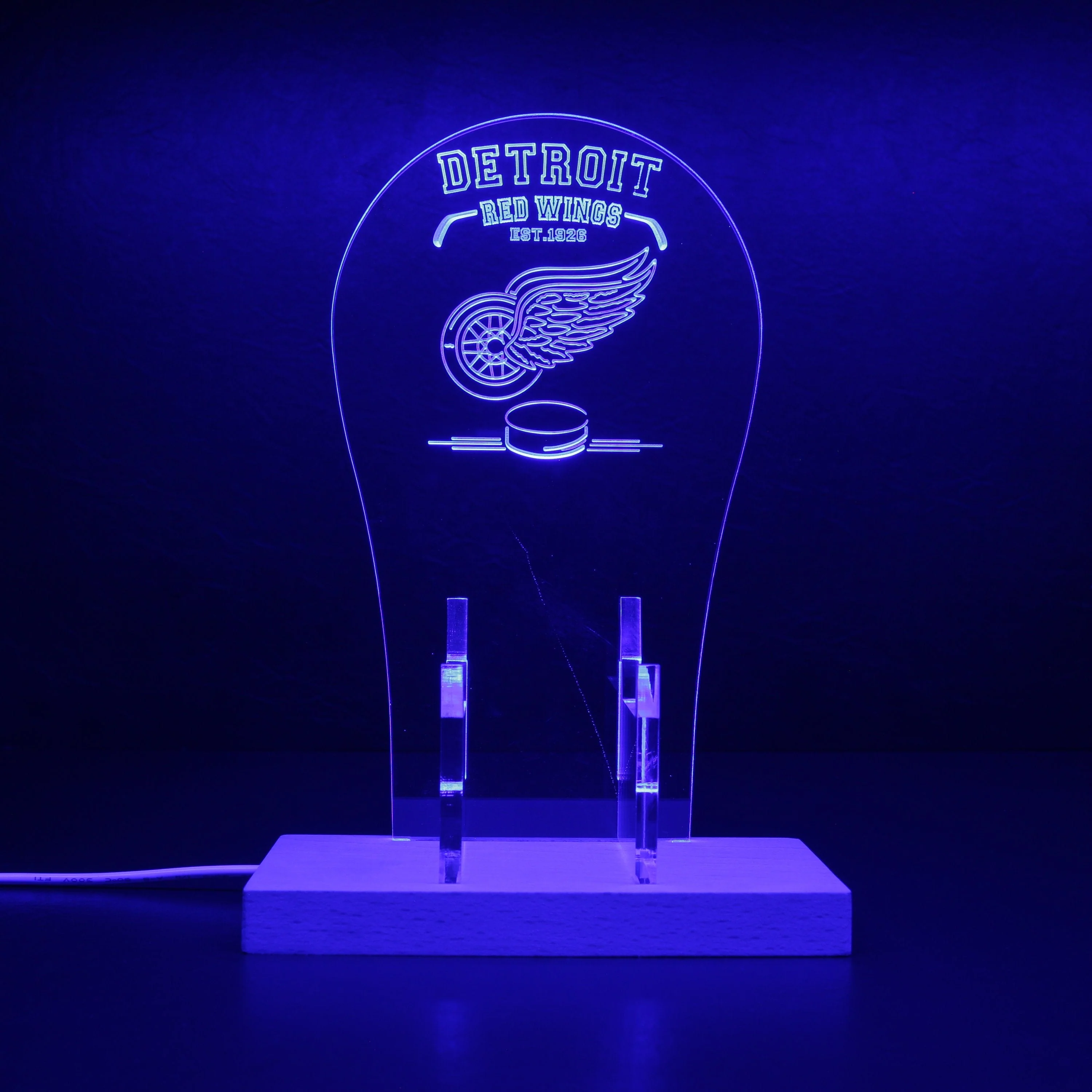 Custom Your Sport Team Detroit Red Wings Est. 1926 RGB LED Gaming Headset Controller Stand - Image 3