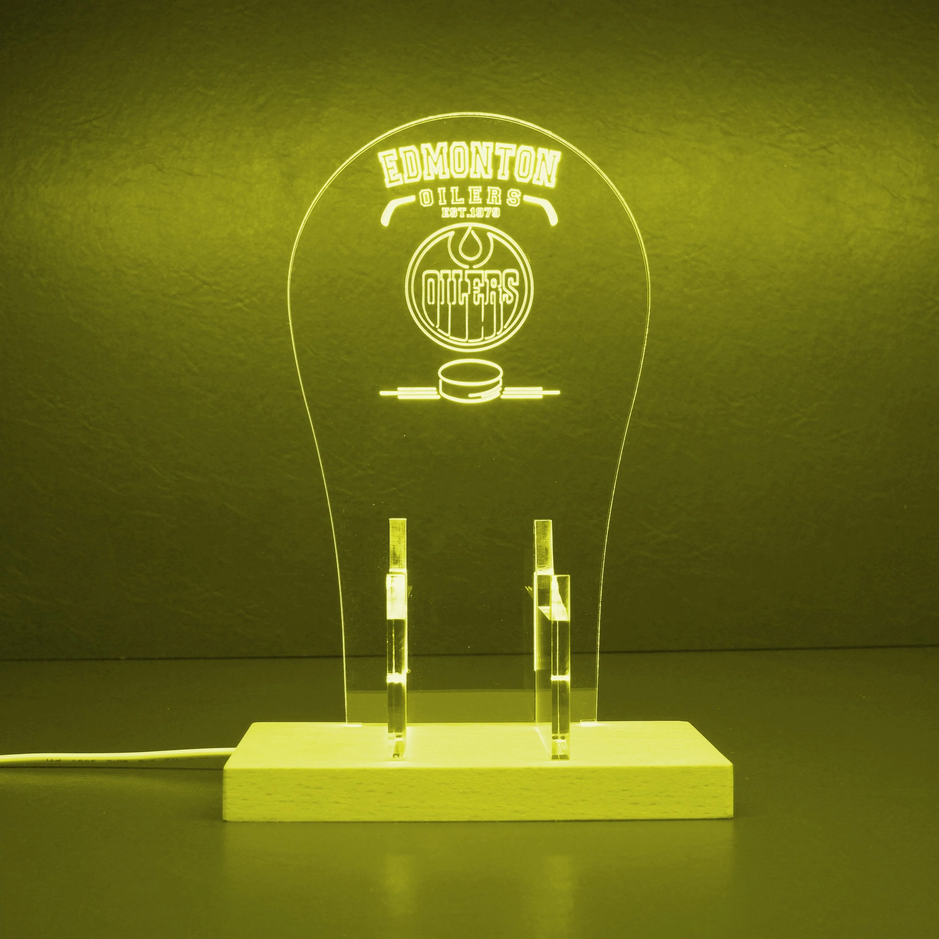 Custom Your Sport Team Edmonton Oilers Est. 1979 RGB LED Gaming Headset Controller Stand - Image 3