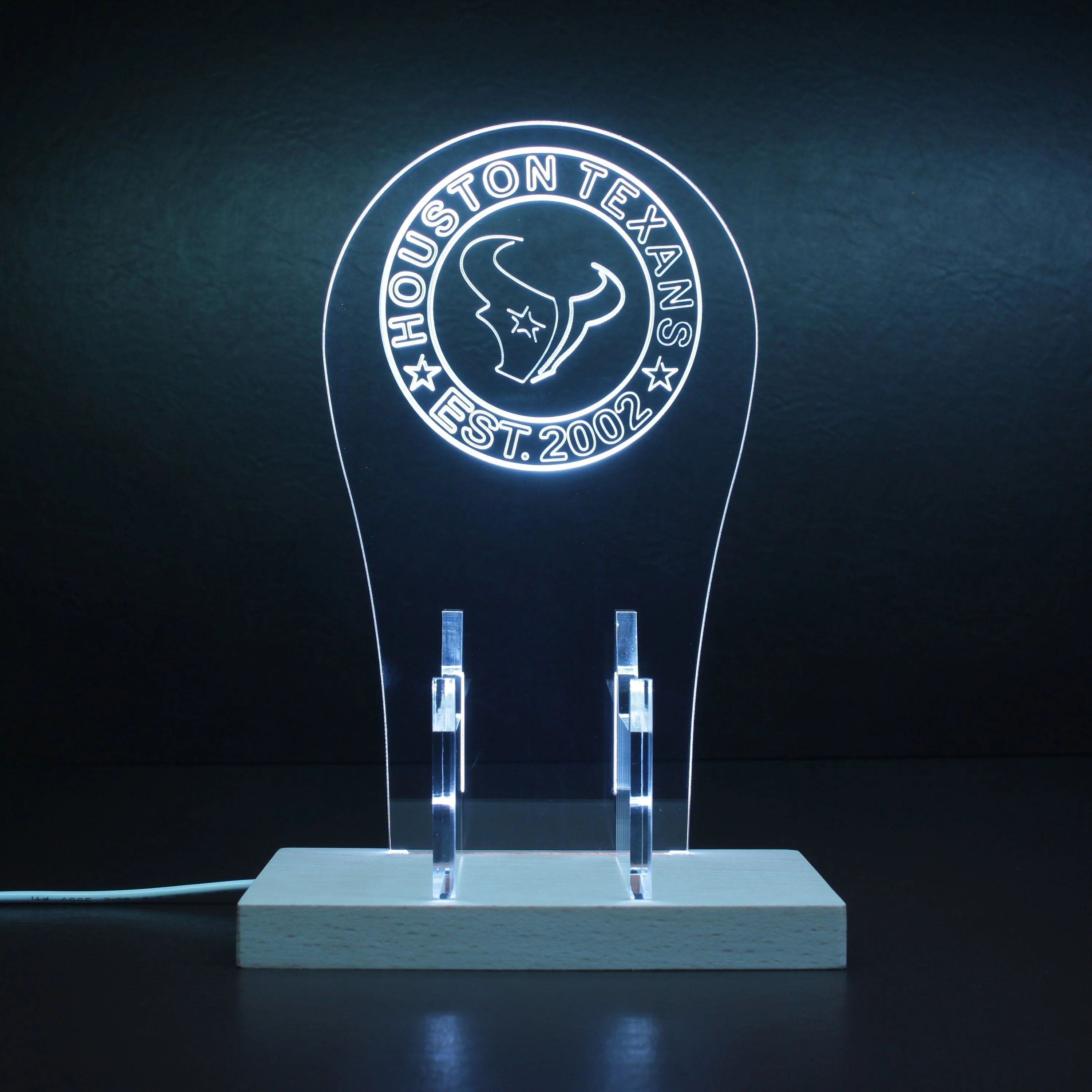 Custom Your Sport Team Houston Texans Est. 2002 RGB LED Gaming Headset Controller Stand - Image 4