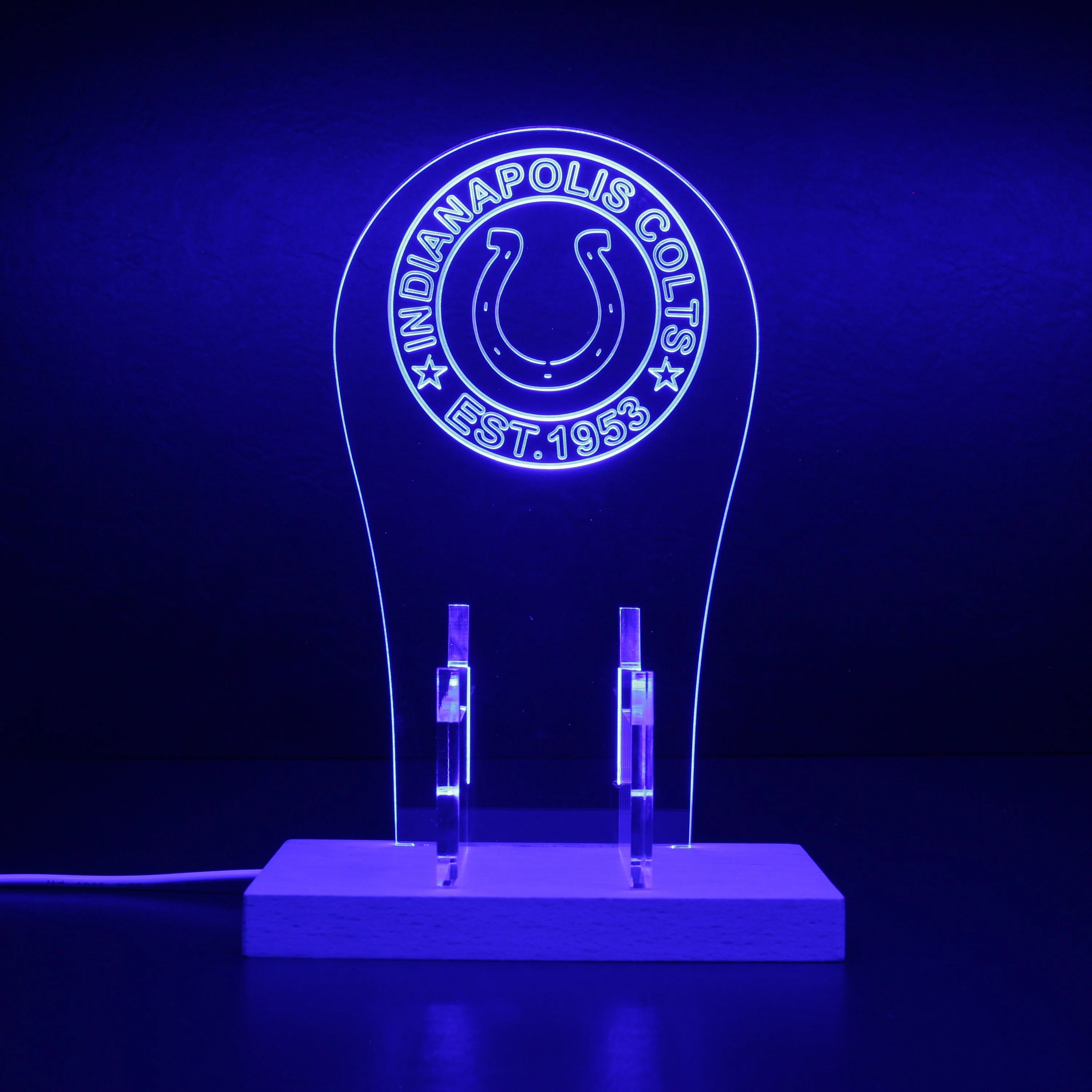 Custom Your Sport Team Indianapolis Colts Est. 1953 RGB LED Gaming Headset Controller Stand - Image 4