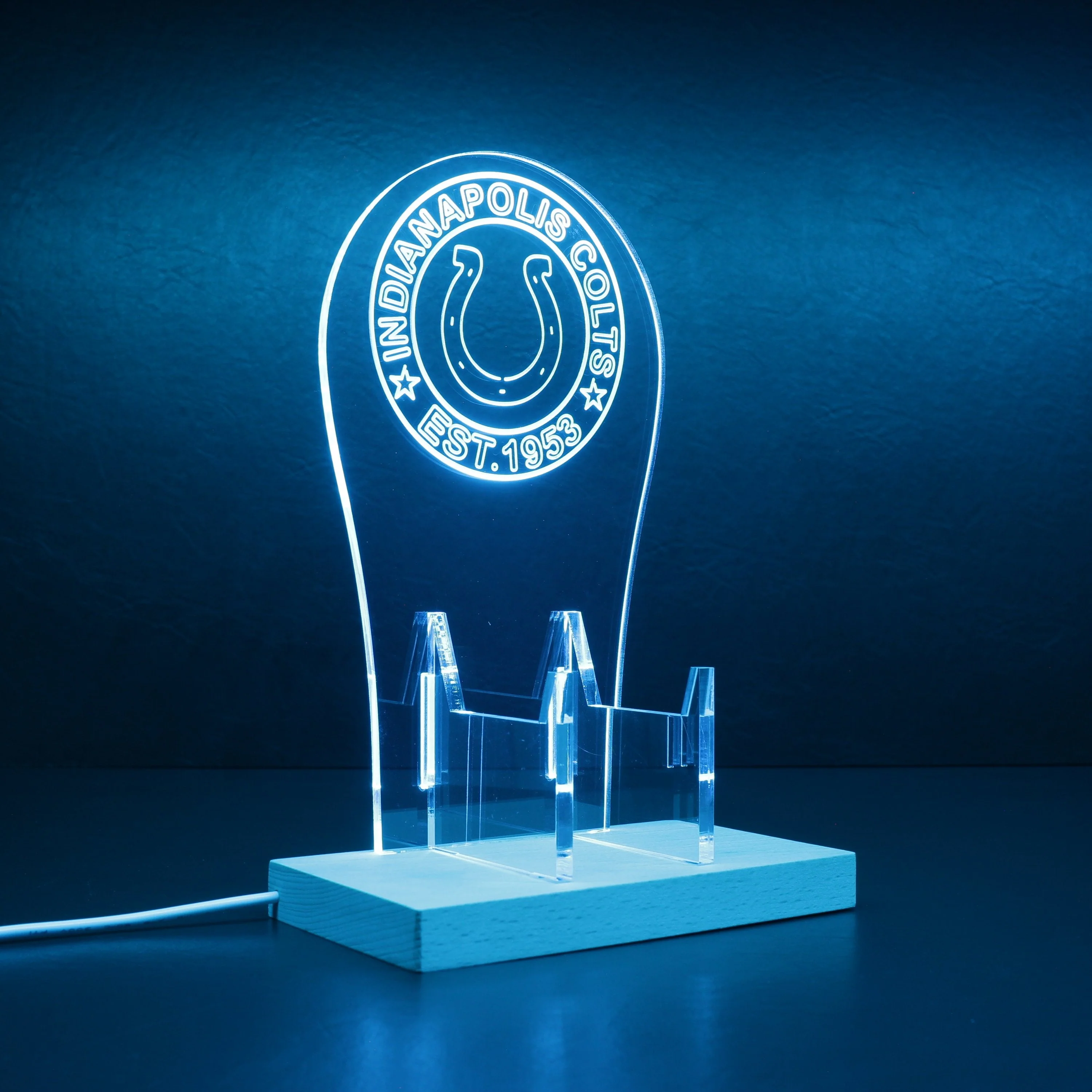 Custom Your Sport Team Indianapolis Colts Est. 1953 RGB LED Gaming Headset Controller Stand - Image 6