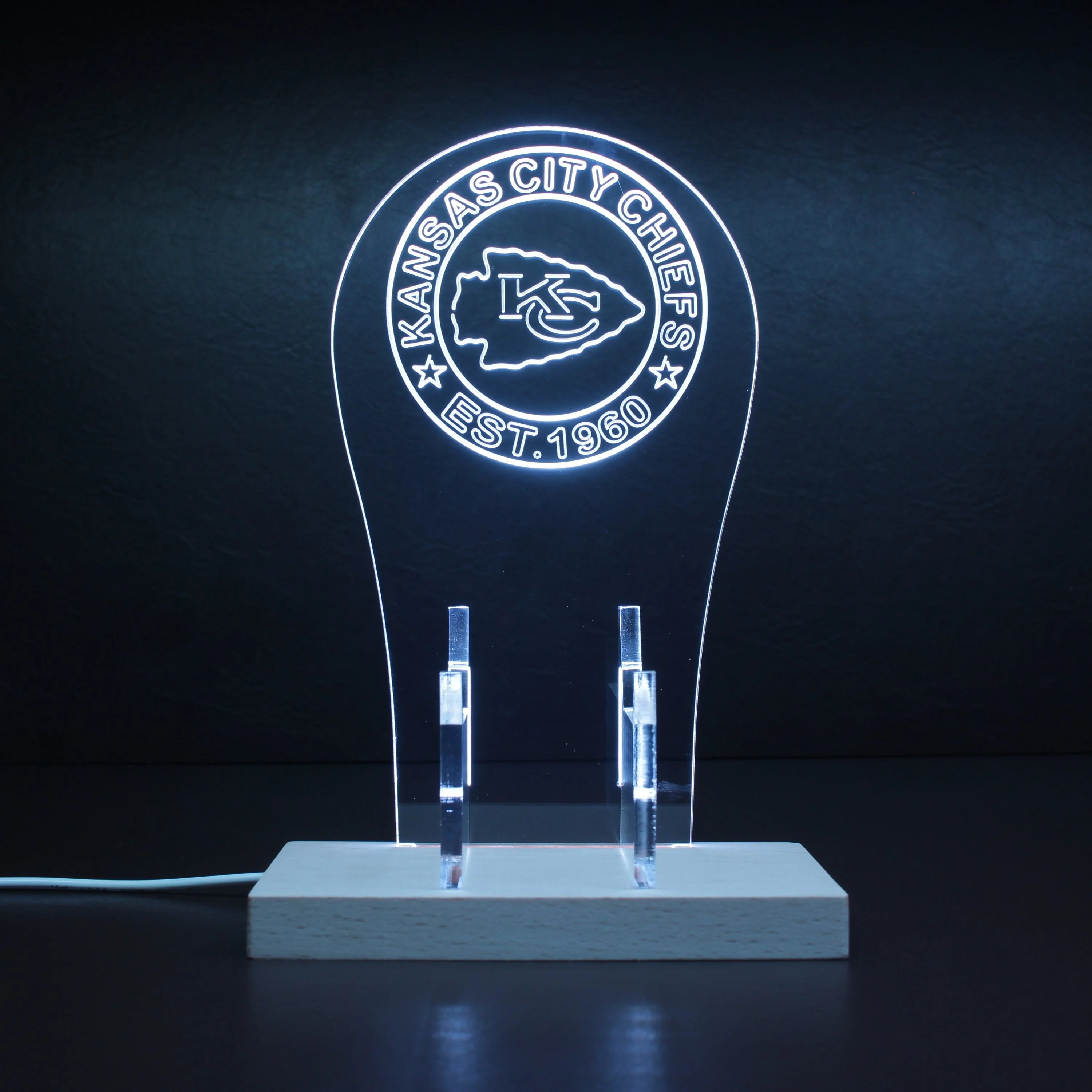 Custom Your Sport Team Kansas City Chiefs Est. 1960 RGB LED Gaming Headset Controller Stand - Image 5