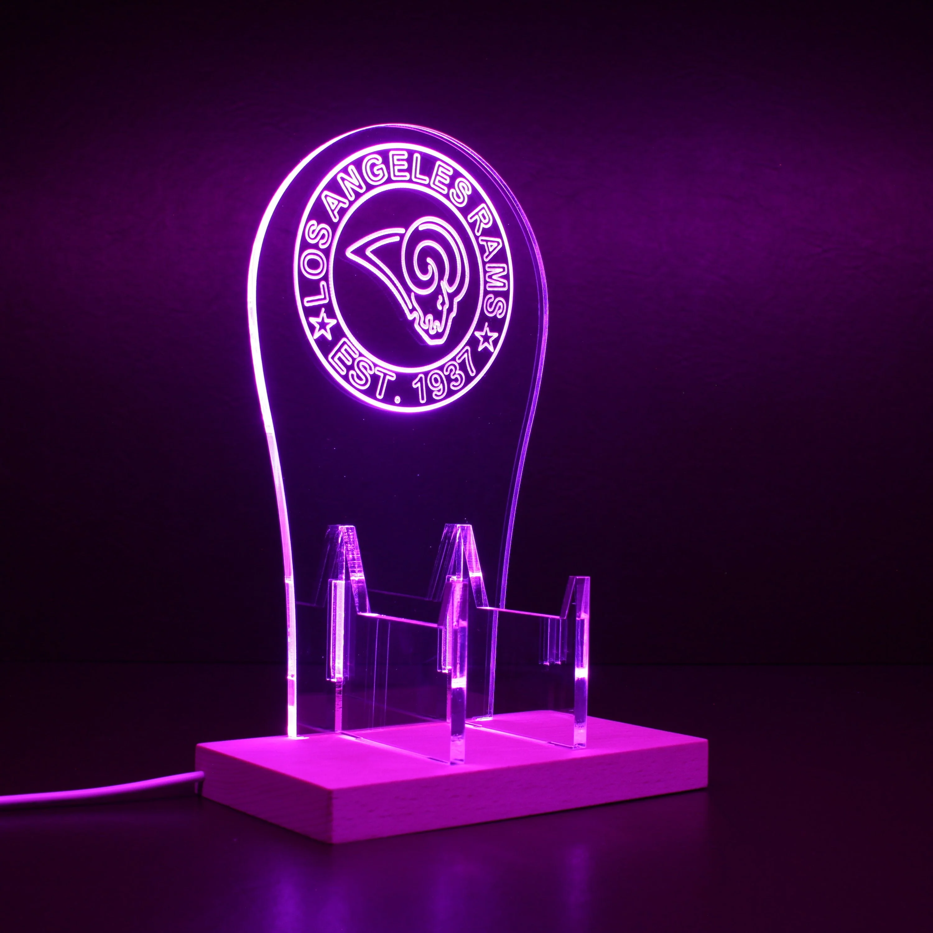 Los Angeles Rams RGB LED Gaming Headset Controller Stand - Image 6