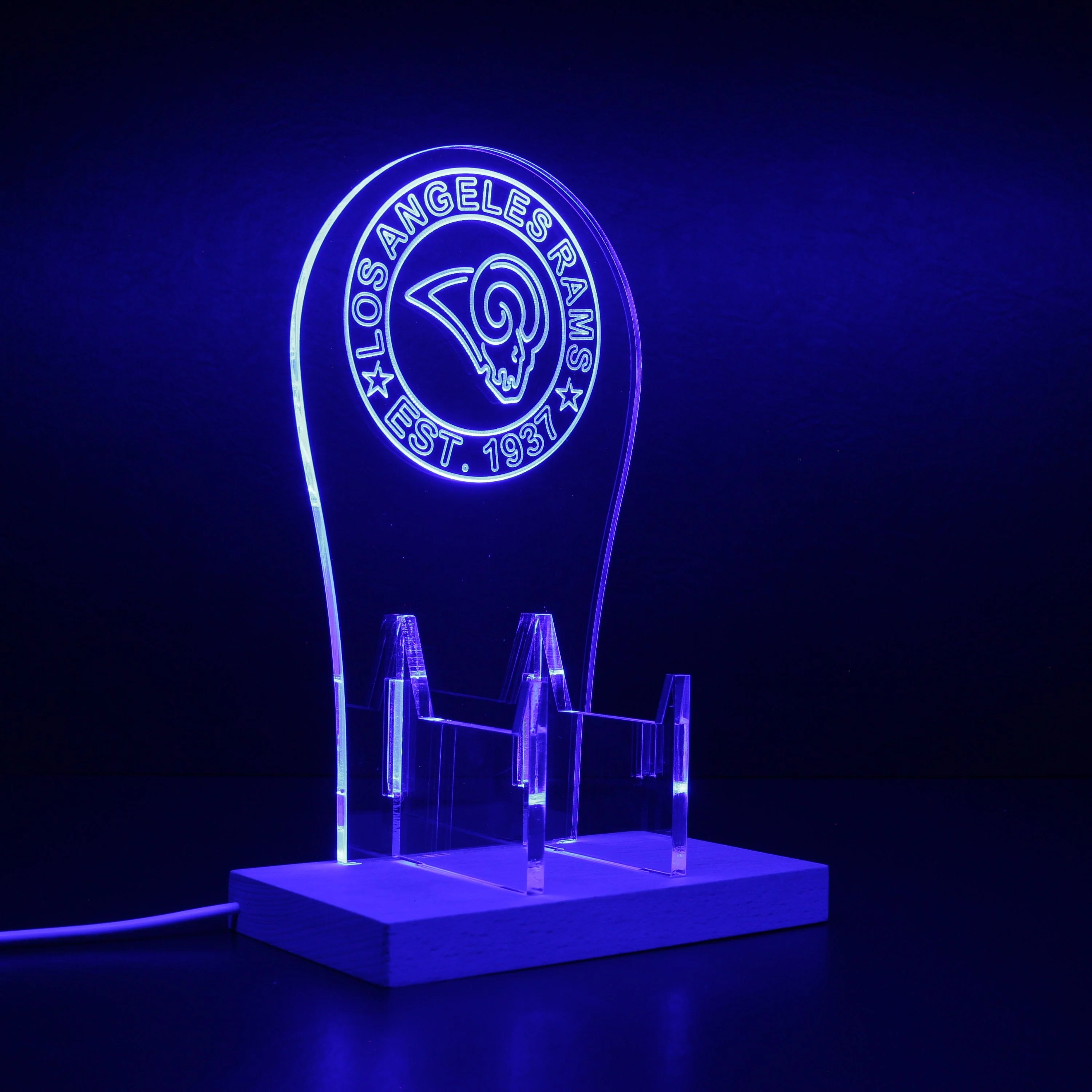 Los Angeles Rams RGB LED Gaming Headset Controller Stand - Image 7