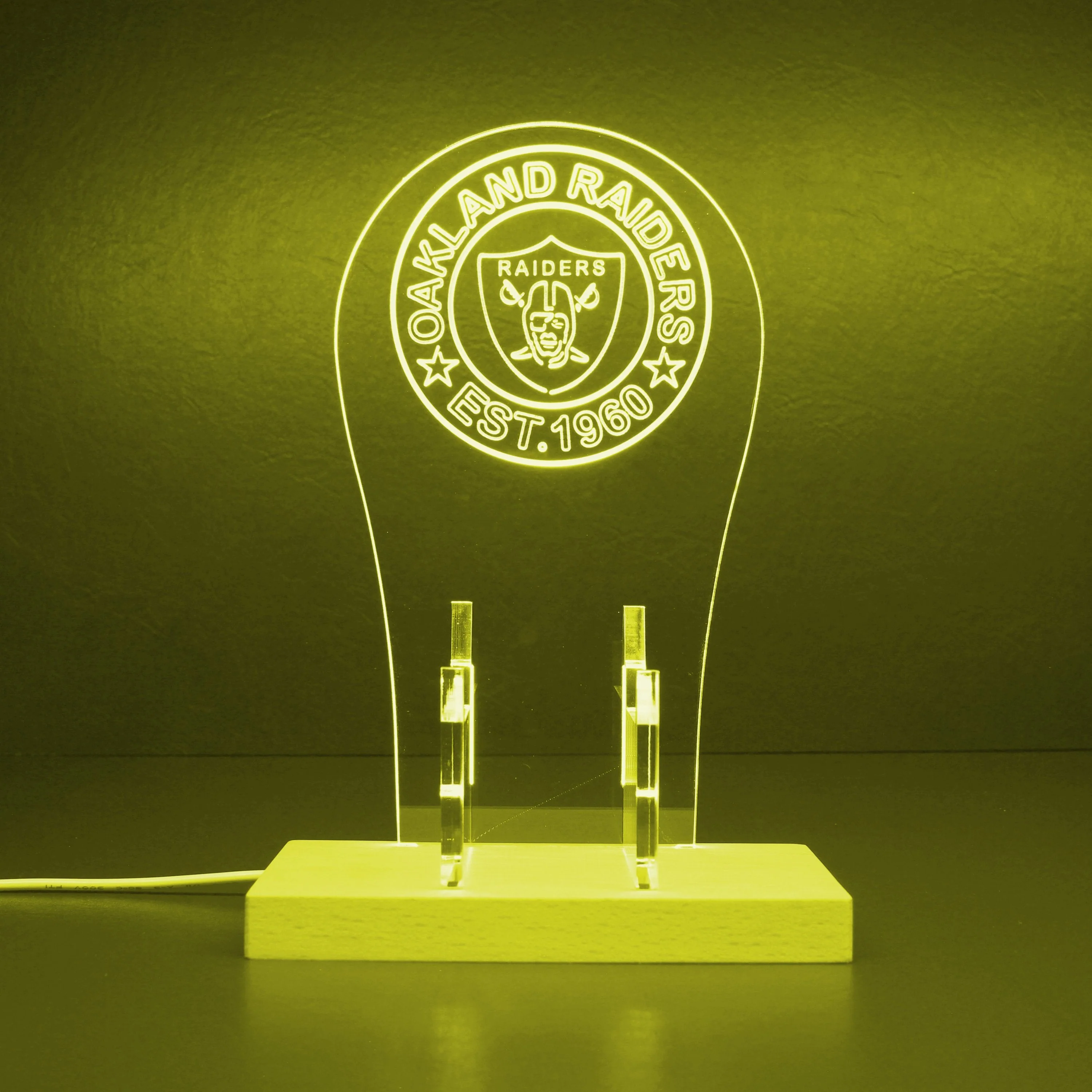 Custom Your Sport Team Oakland Raiders Est. 1960 RGB LED Gaming Headset Controller Stand - Image 4