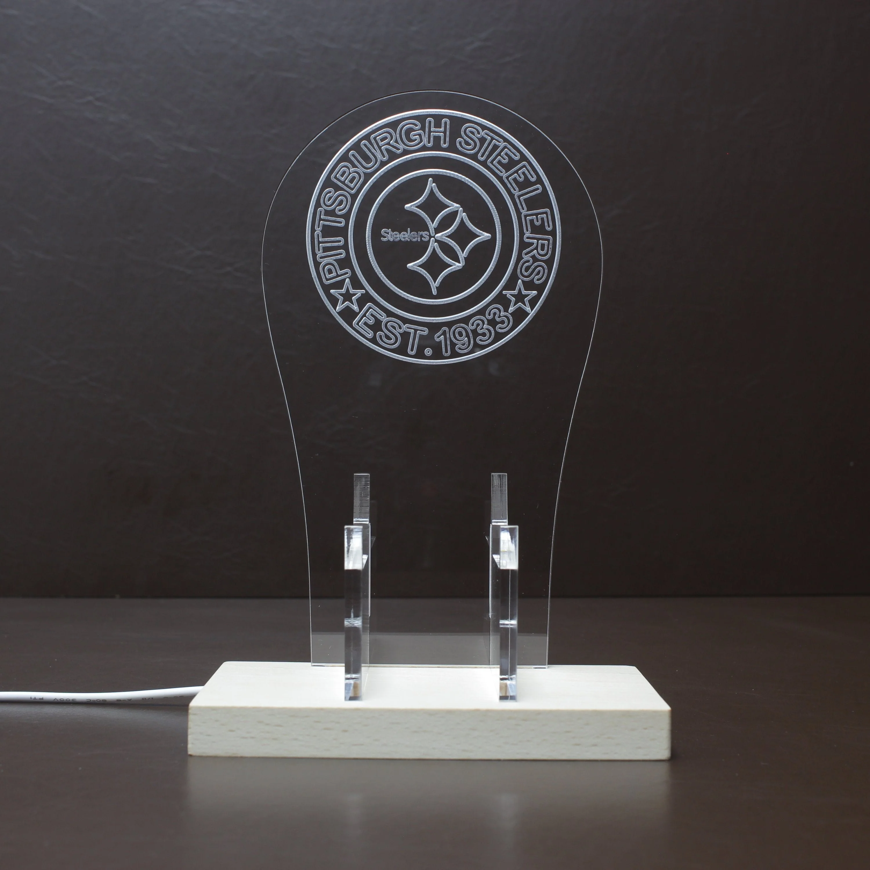 Custom Your Sport Team Pittsburgh Steelers Est. 1933 RGB LED Gaming Headset Controller Stand - Image 8