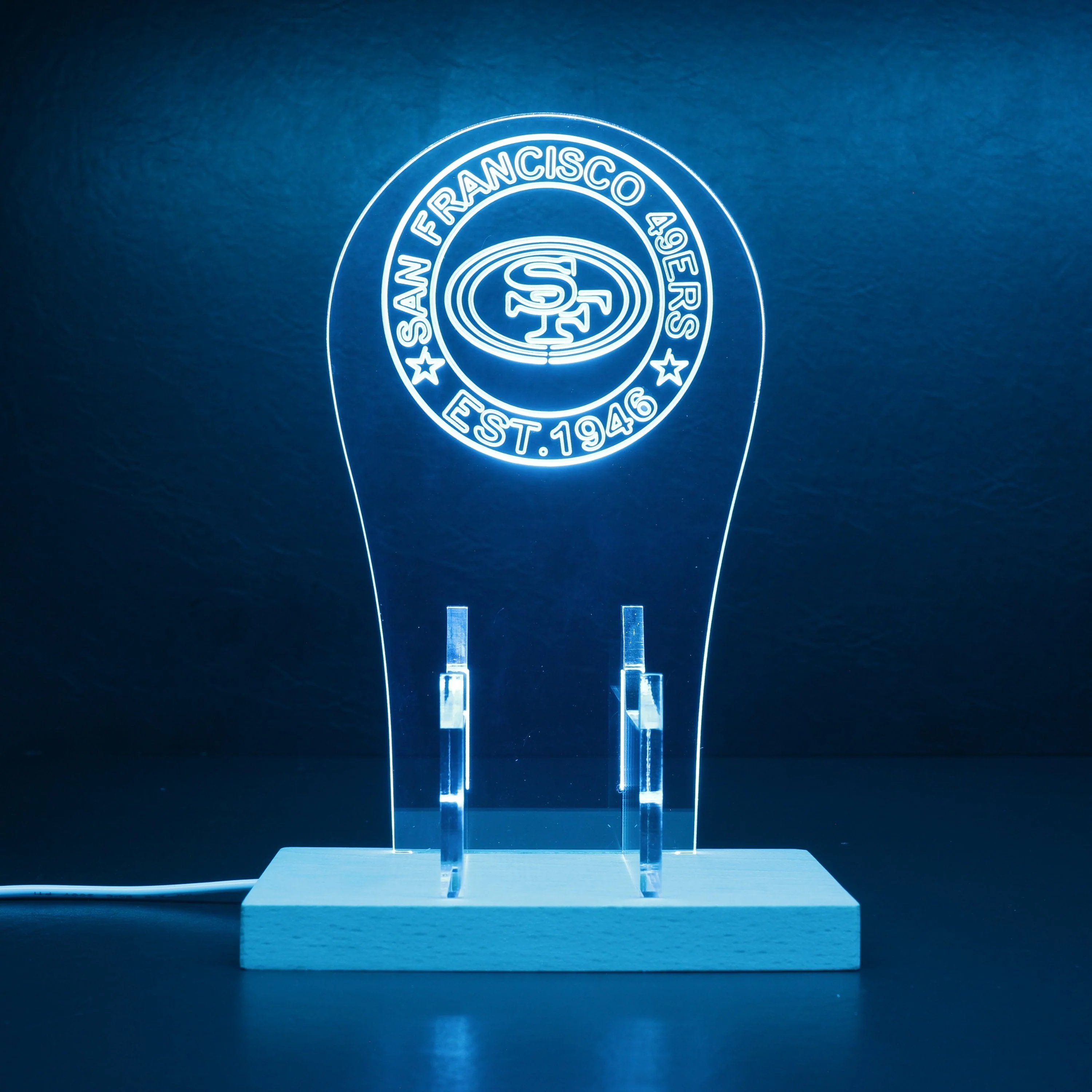 Custom Your Sport Team San Francisco 49ers Est. 1946 RGB LED Gaming Headset Controller Stand - Image 5