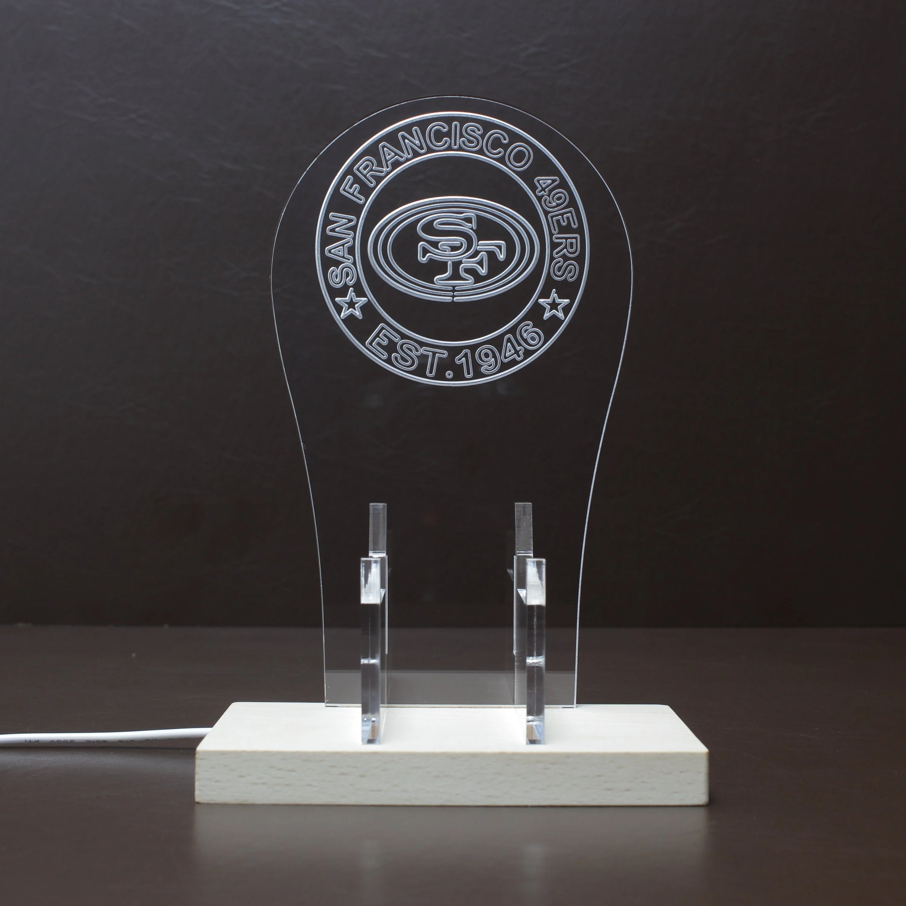 Custom Your Sport Team San Francisco 49ers Est. 1946 RGB LED Gaming Headset Controller Stand - Image 8