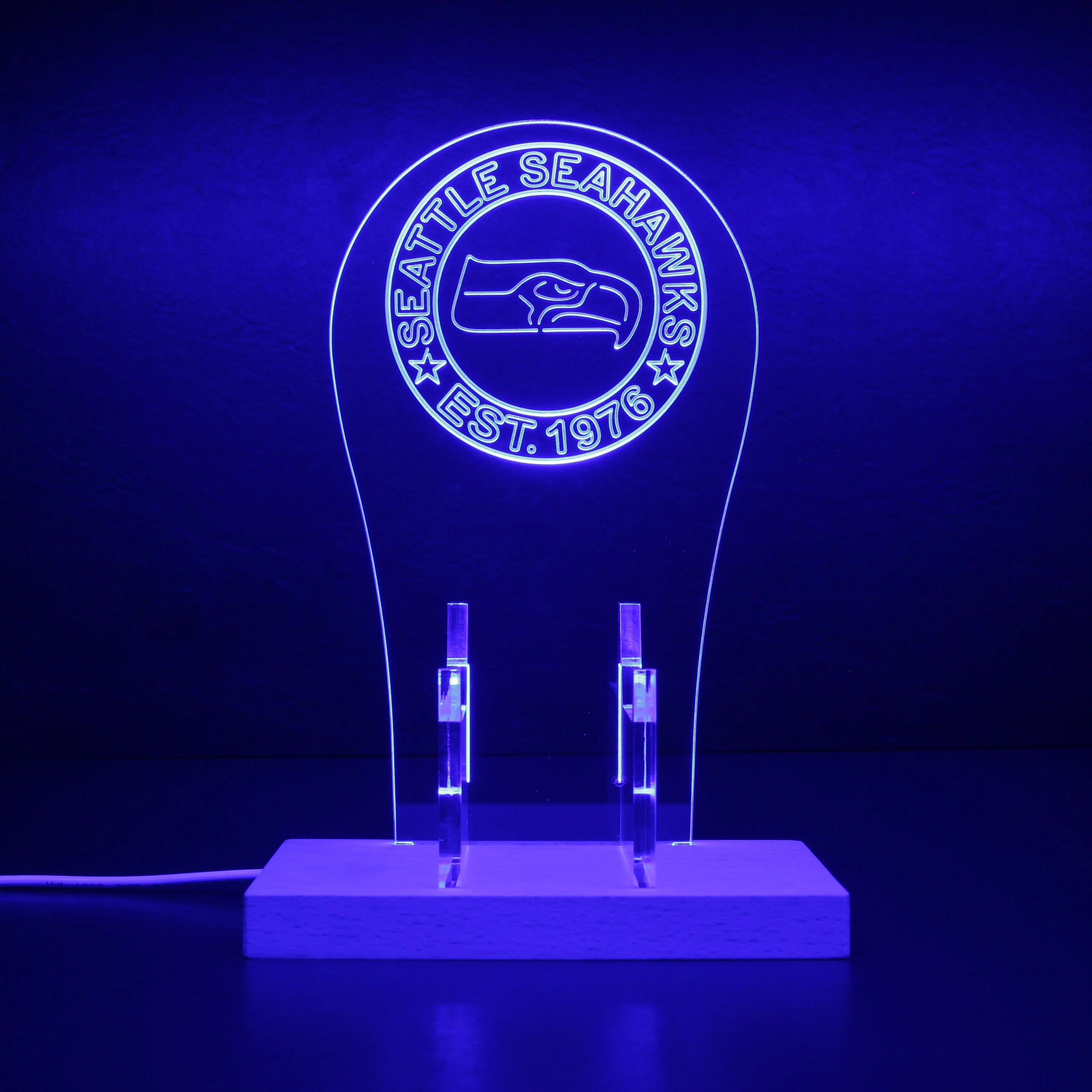 Custom Your Sport Team Seattle Seahawks Est. 1976 RGB LED Gaming Headset Controller Stand - Image 3