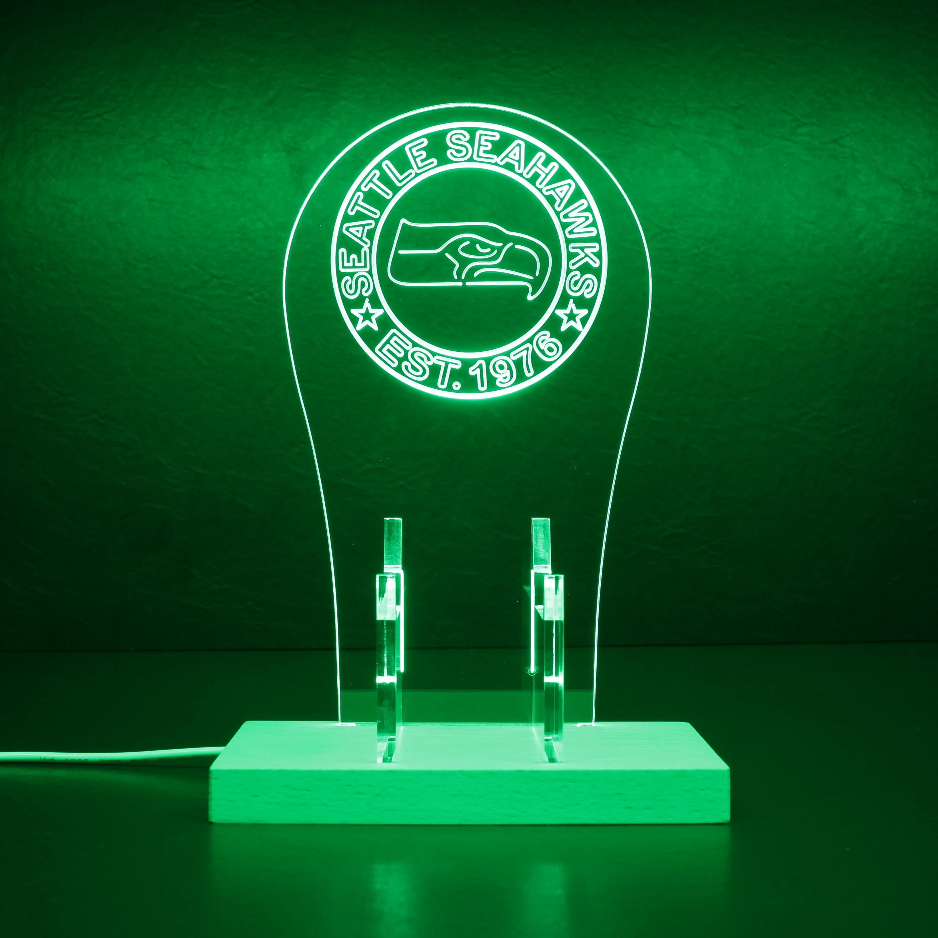 Custom Your Sport Team Seattle Seahawks Est. 1976 RGB LED Gaming Headset Controller Stand - Image 5