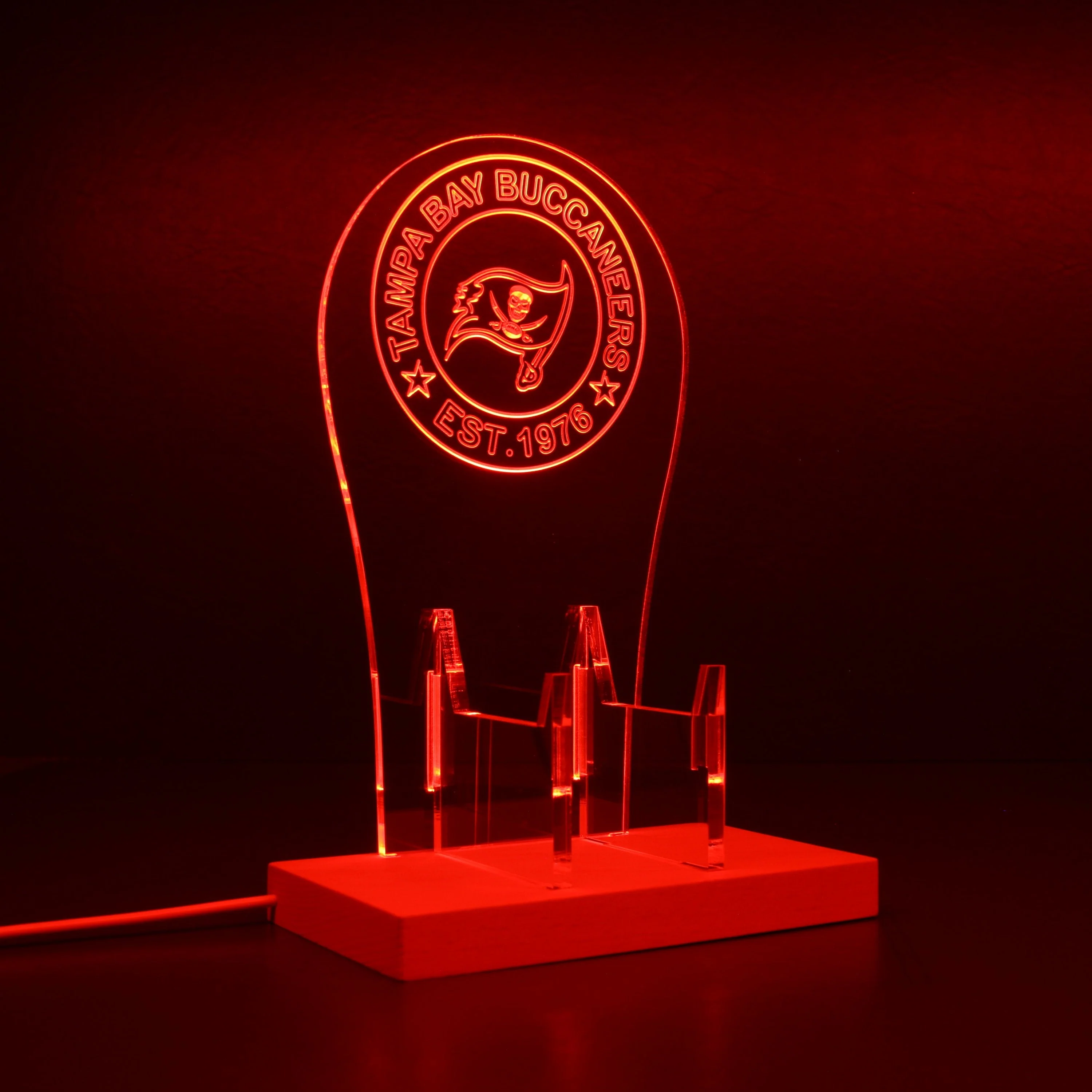 Custom Your Sport Team Tampa Bay Buccaneers Est. 1976 RGB LED Gaming Headset Controller Stand - Image 7