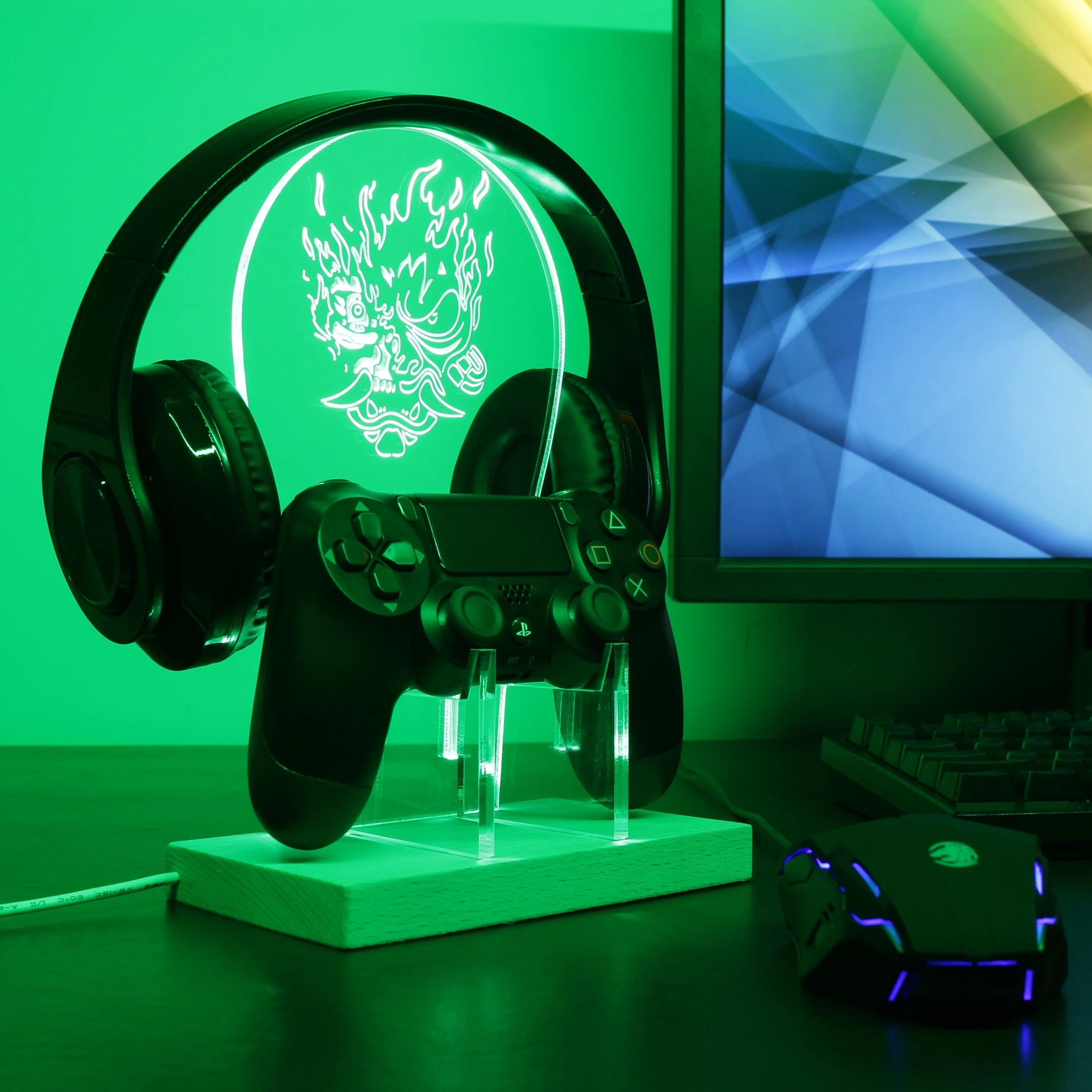 Cyberpunk 2077 LED Gaming Headset Controller Stand - Image 4