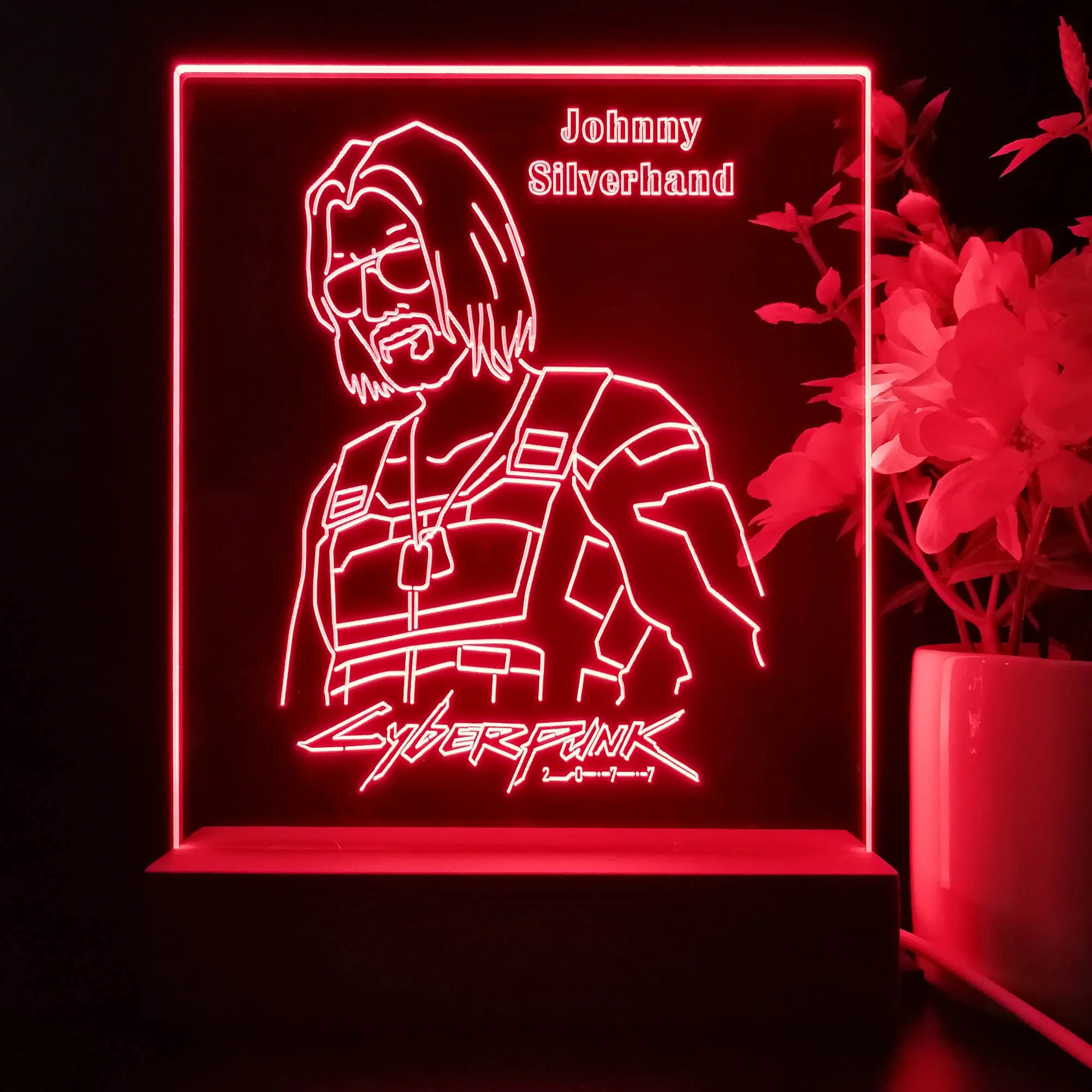 Cyberpunk 2077 Johnny Game Room LED Sign Lamp Display - Image 3