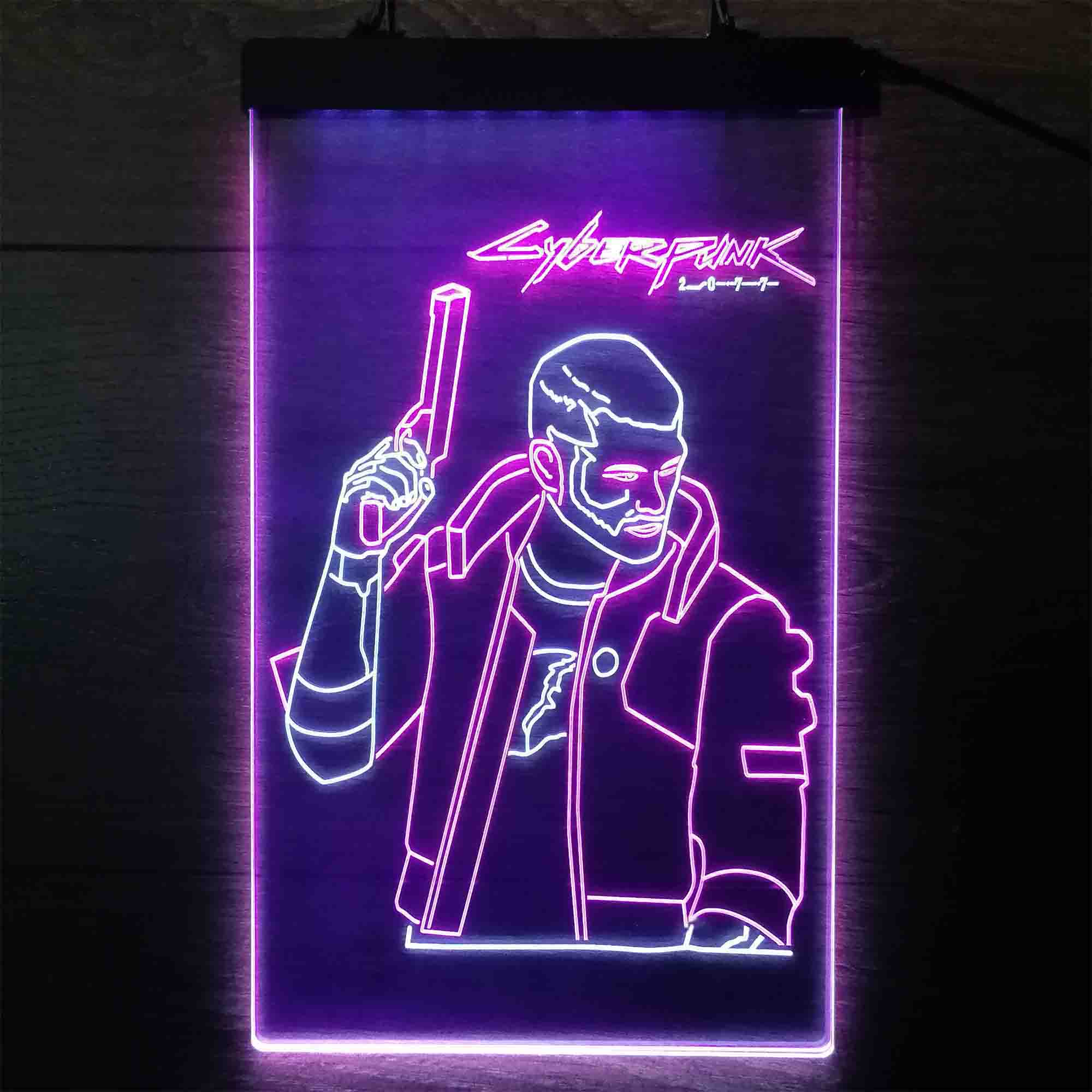 Cyberpunk 2077 Male V Game Room Neon LED Sign - Image 9