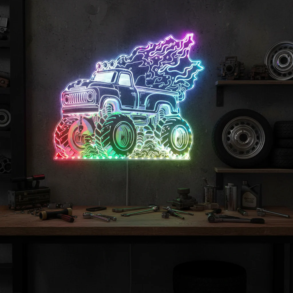 Dale Earnhardt Neon Neon LED Sign with Dynamic RGB Colors - Image 8