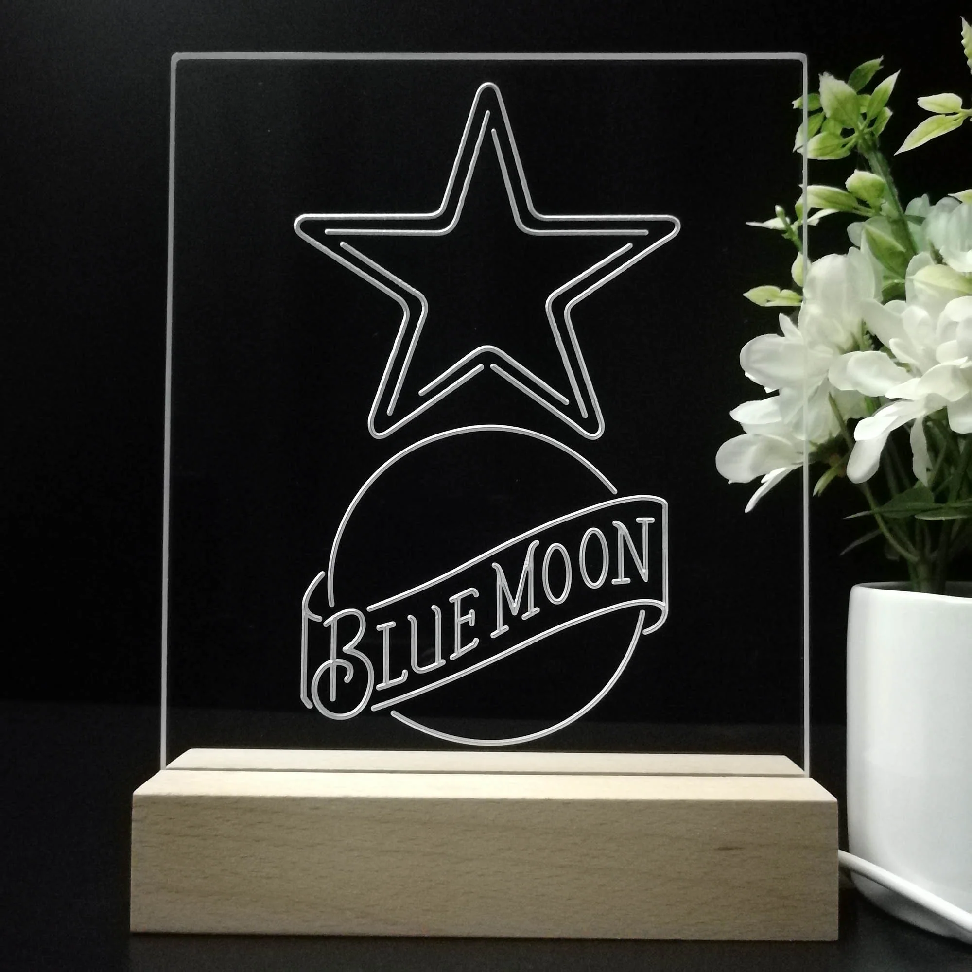Dallas Cowboys Blue Moon Neon Sign Pub Bar Lamp - Image 8