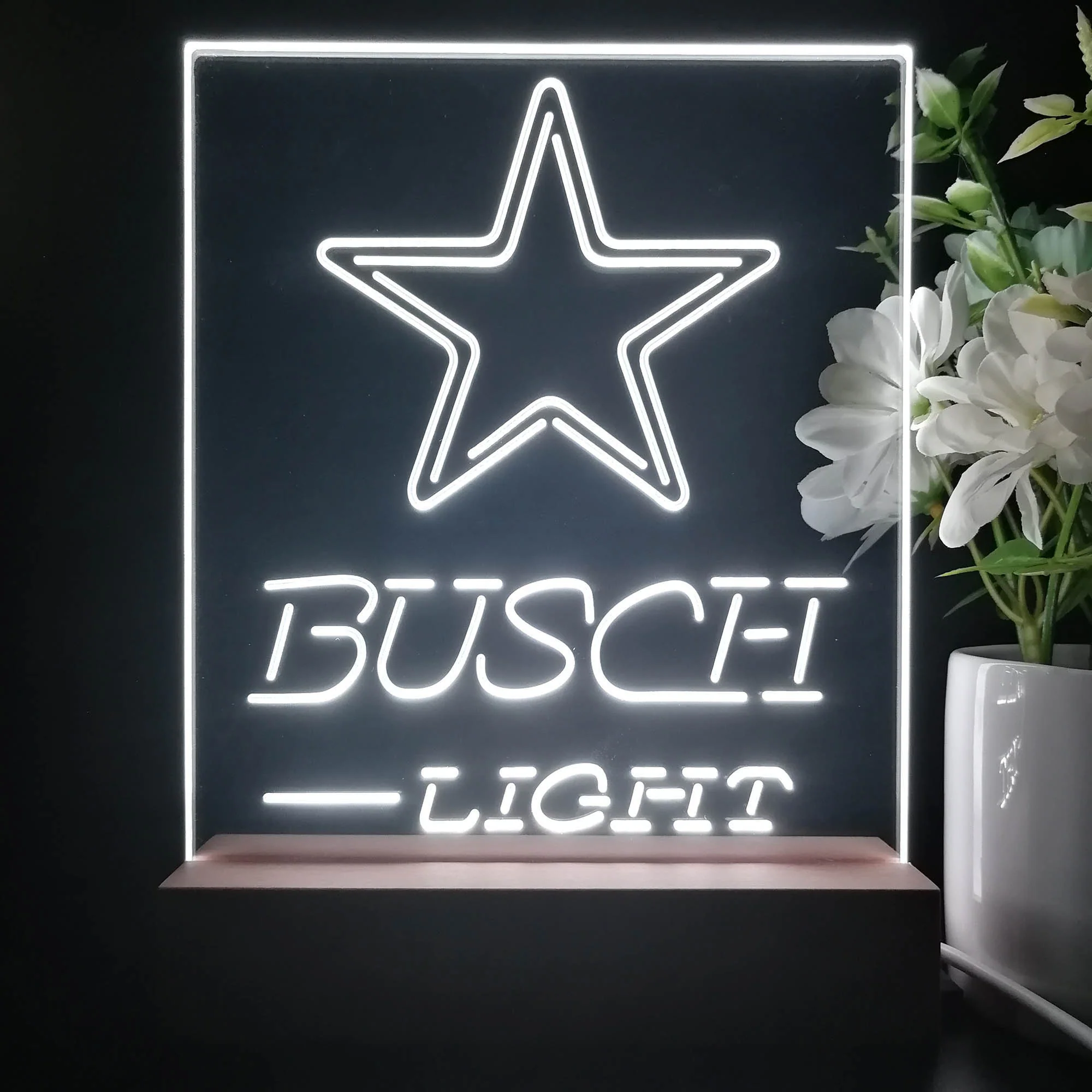Dallas Cowboys Busch Light Neon Sign Pub Bar Lamp - Image 3