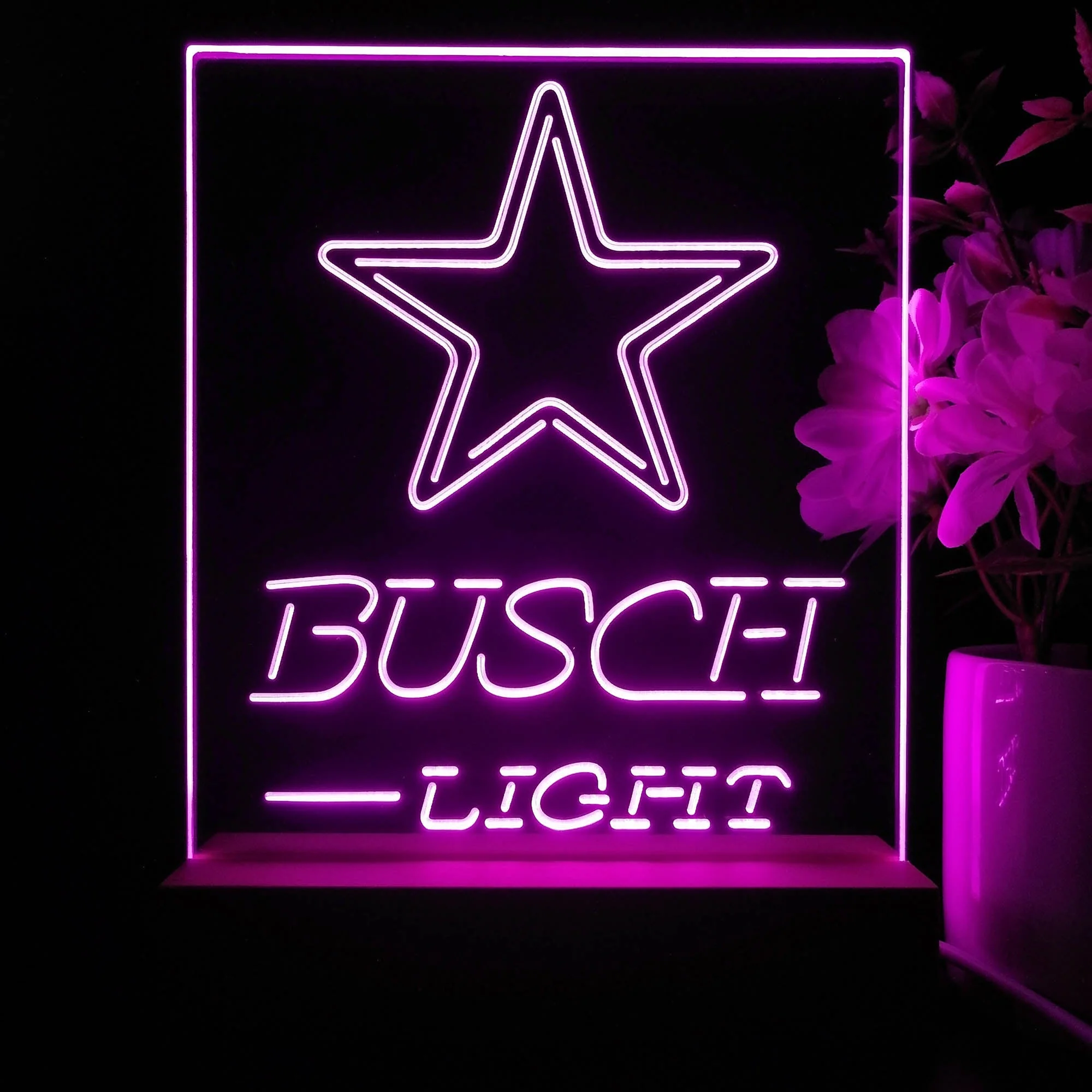 Dallas Cowboys Busch Light Neon Sign Pub Bar Lamp - Image 5
