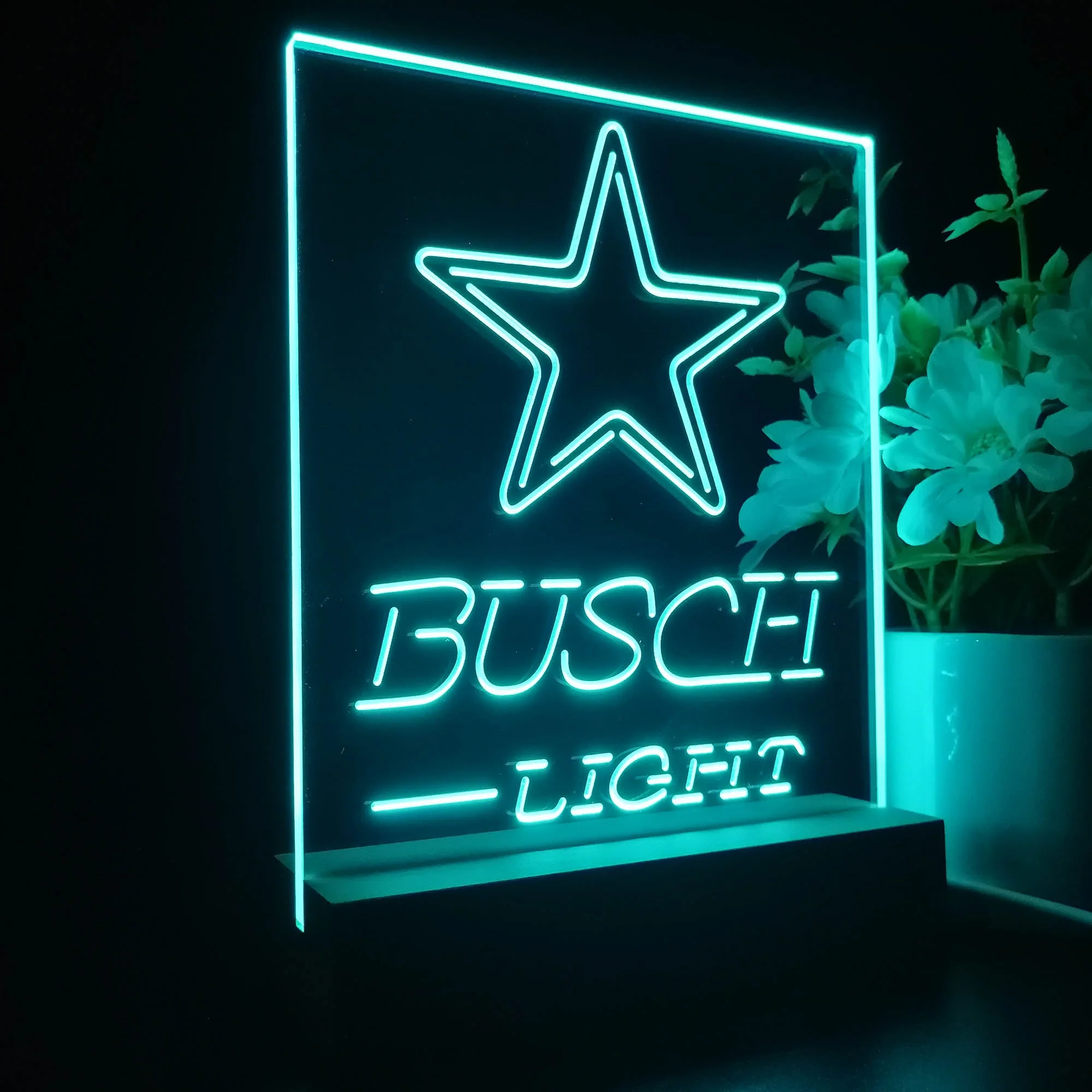 Dallas Cowboys Busch Light Neon Sign Pub Bar Lamp - Image 6