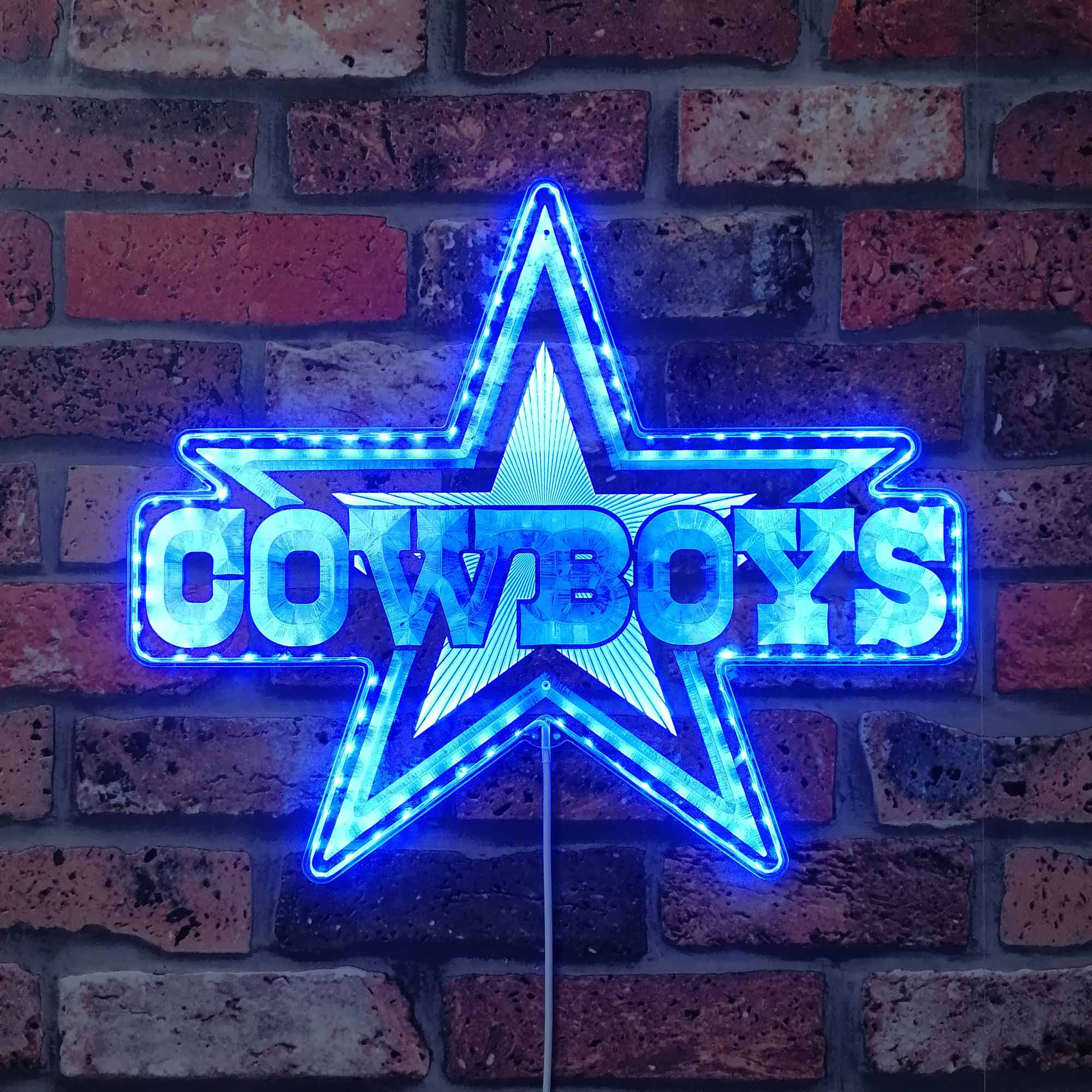 Dallas Cowboys Neon LED Sign with Dynamic RGB Colors - Image 4