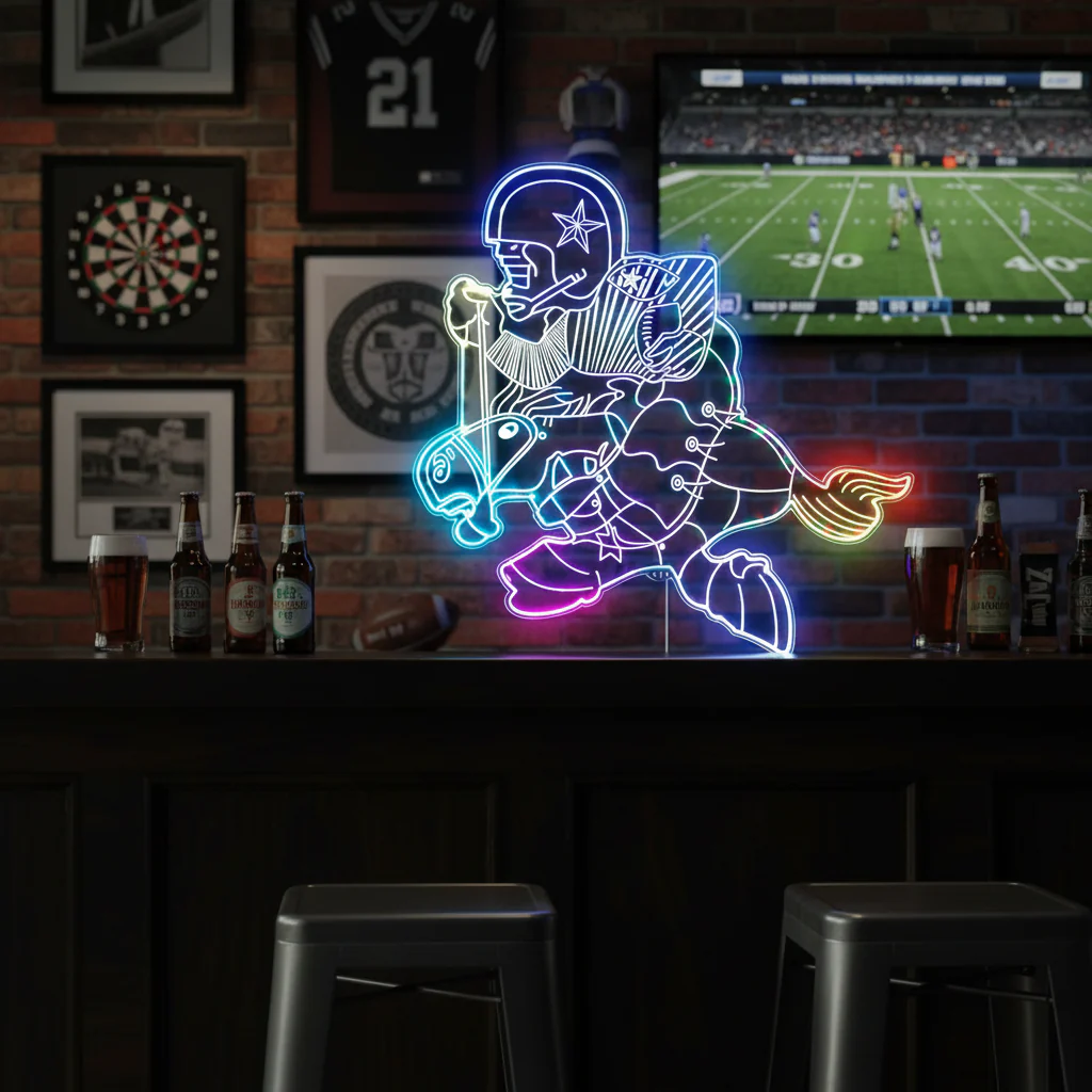 Dallas Cowboys Neon LED Sign with Dynamic RGB Colors - Image 9
