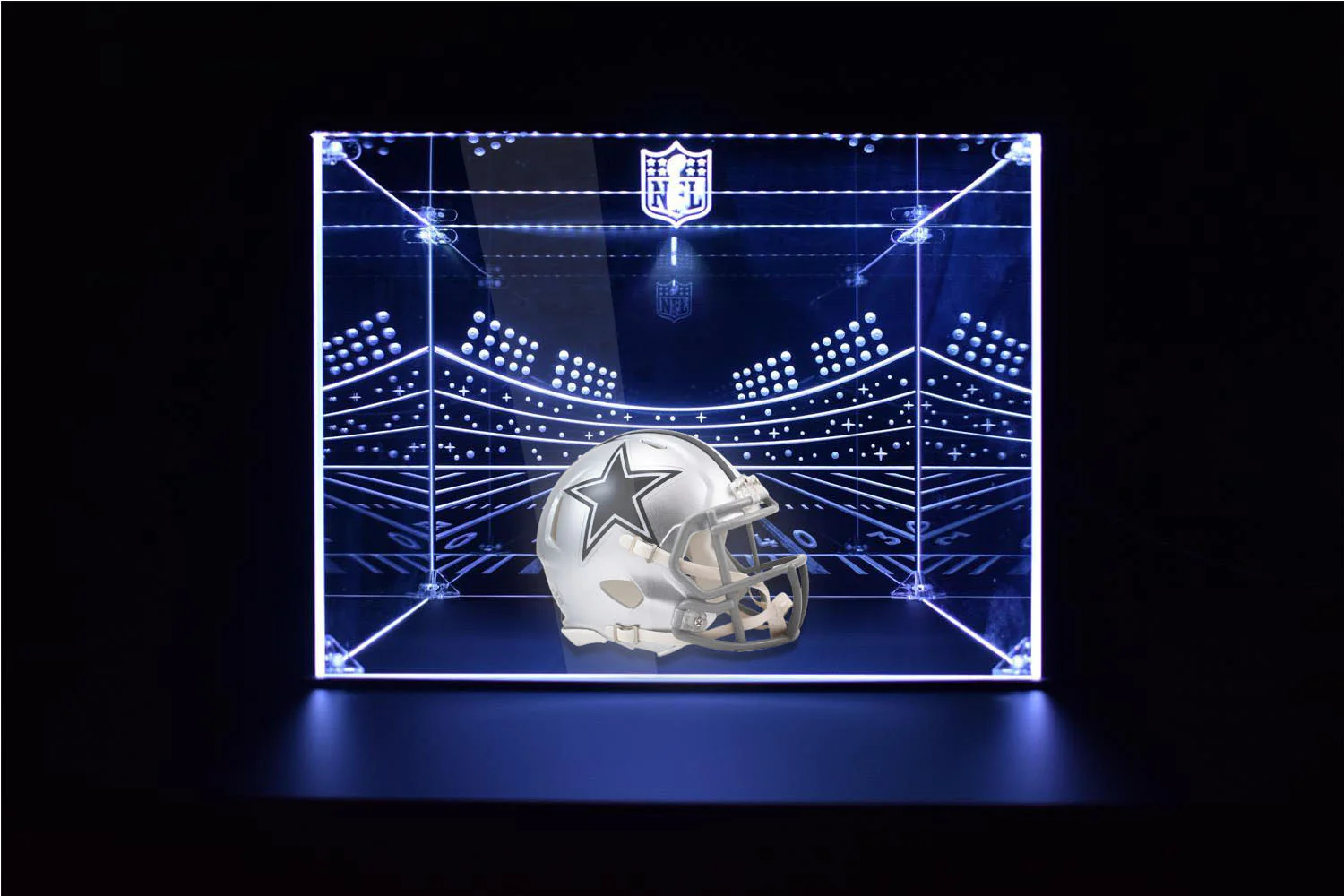Dallas Cowboys Football Helmet LED Light Display Case | Football Memorabilia Collectibles Display - Image 3