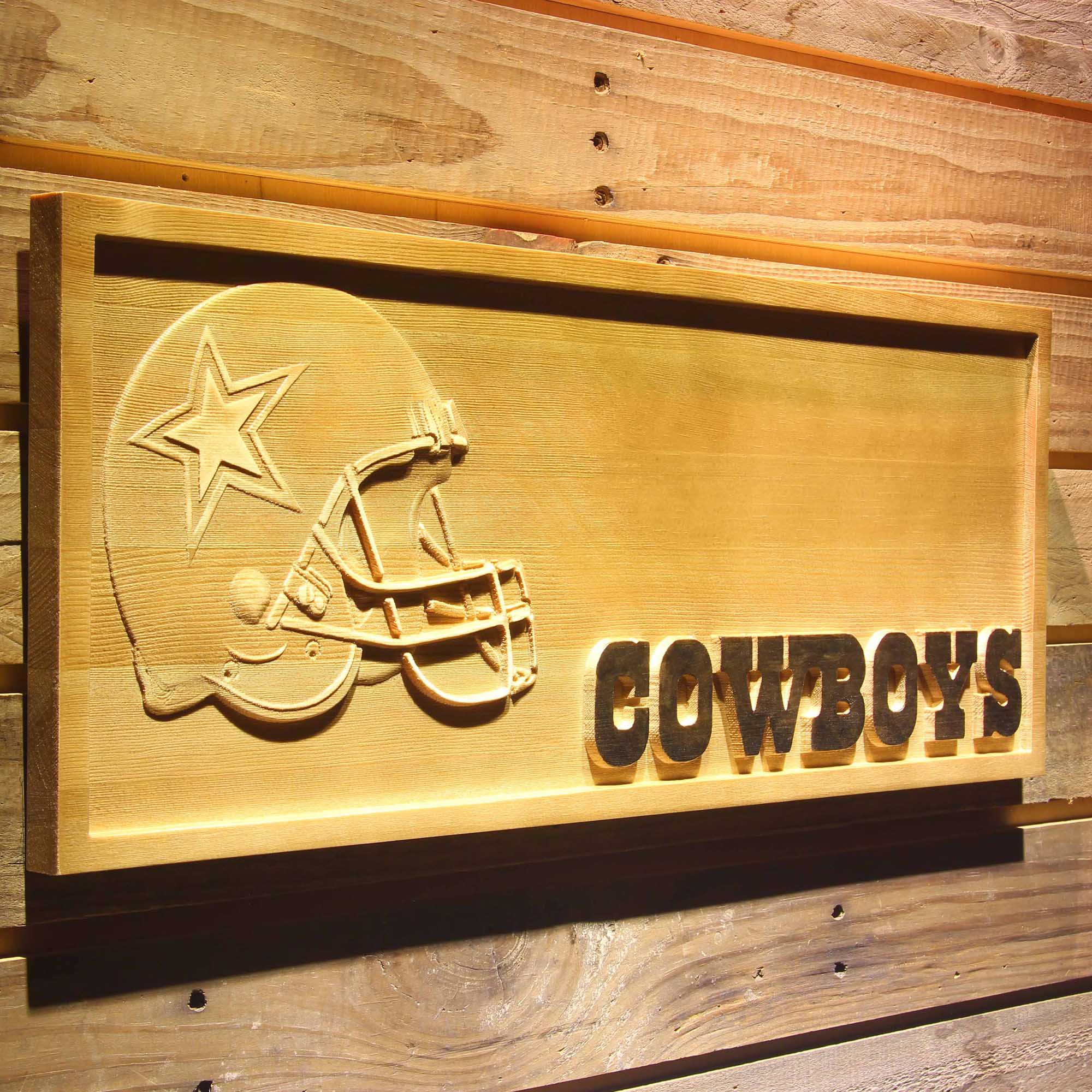 Dallas Cowboys 3D Solid Wooden Craving Sign - Image 2