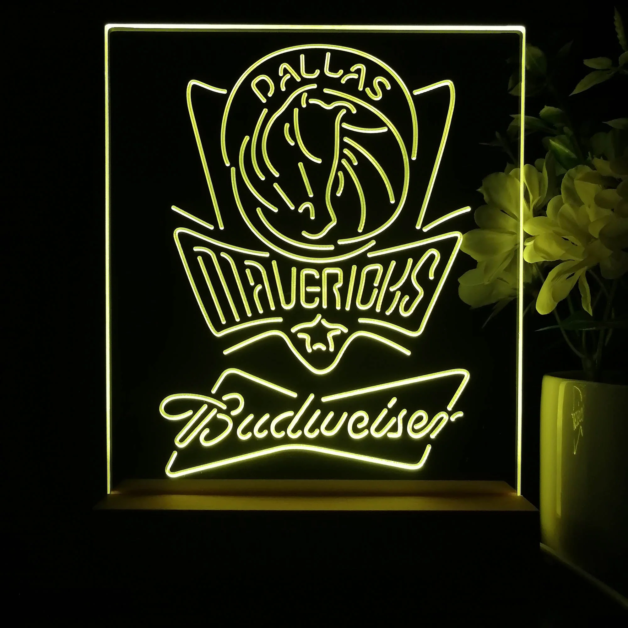 Dallas Mavericks Budweiser Neon Sign Pub Bar Lamp - Image 4