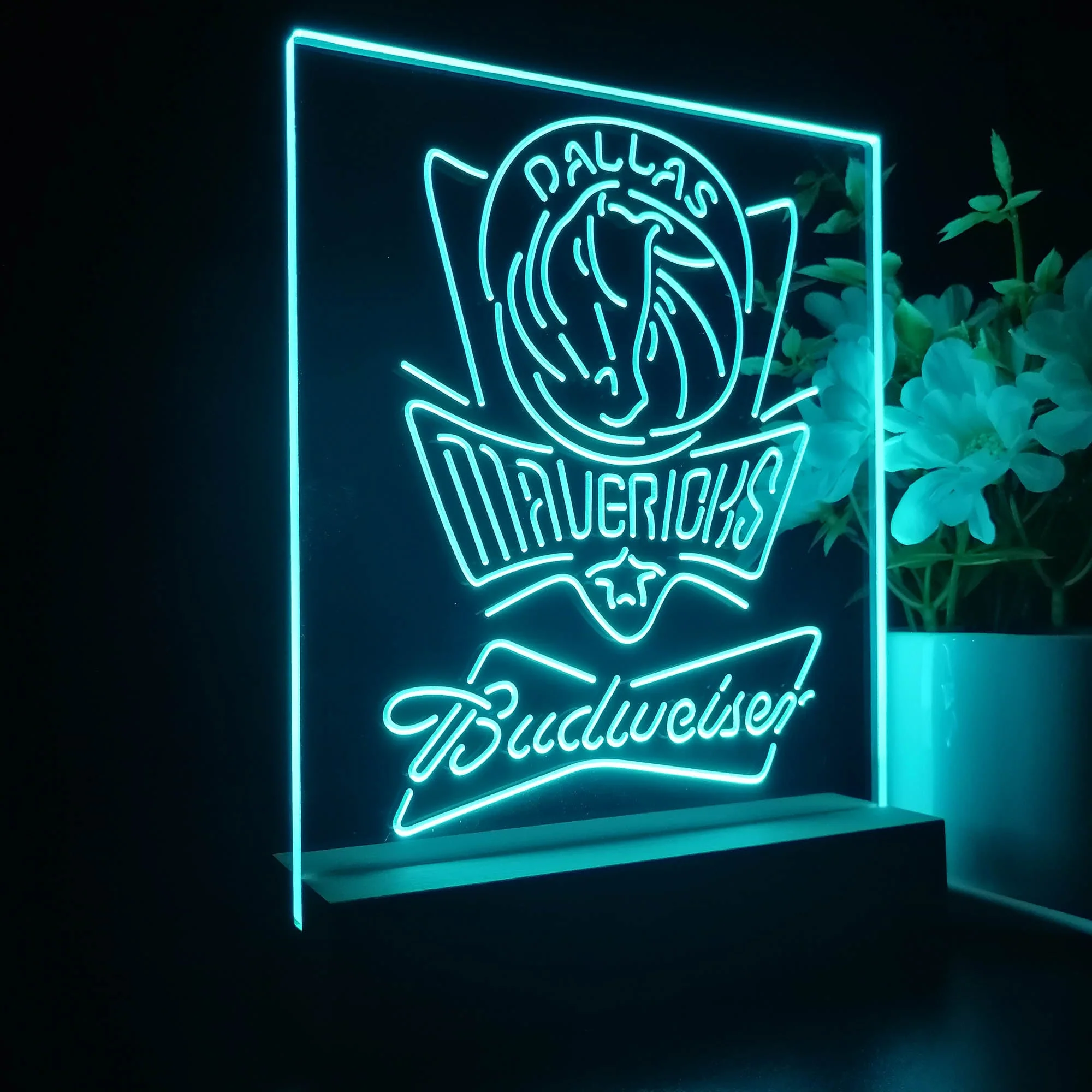 Dallas Mavericks Budweiser Neon Sign Pub Bar Lamp - Image 5