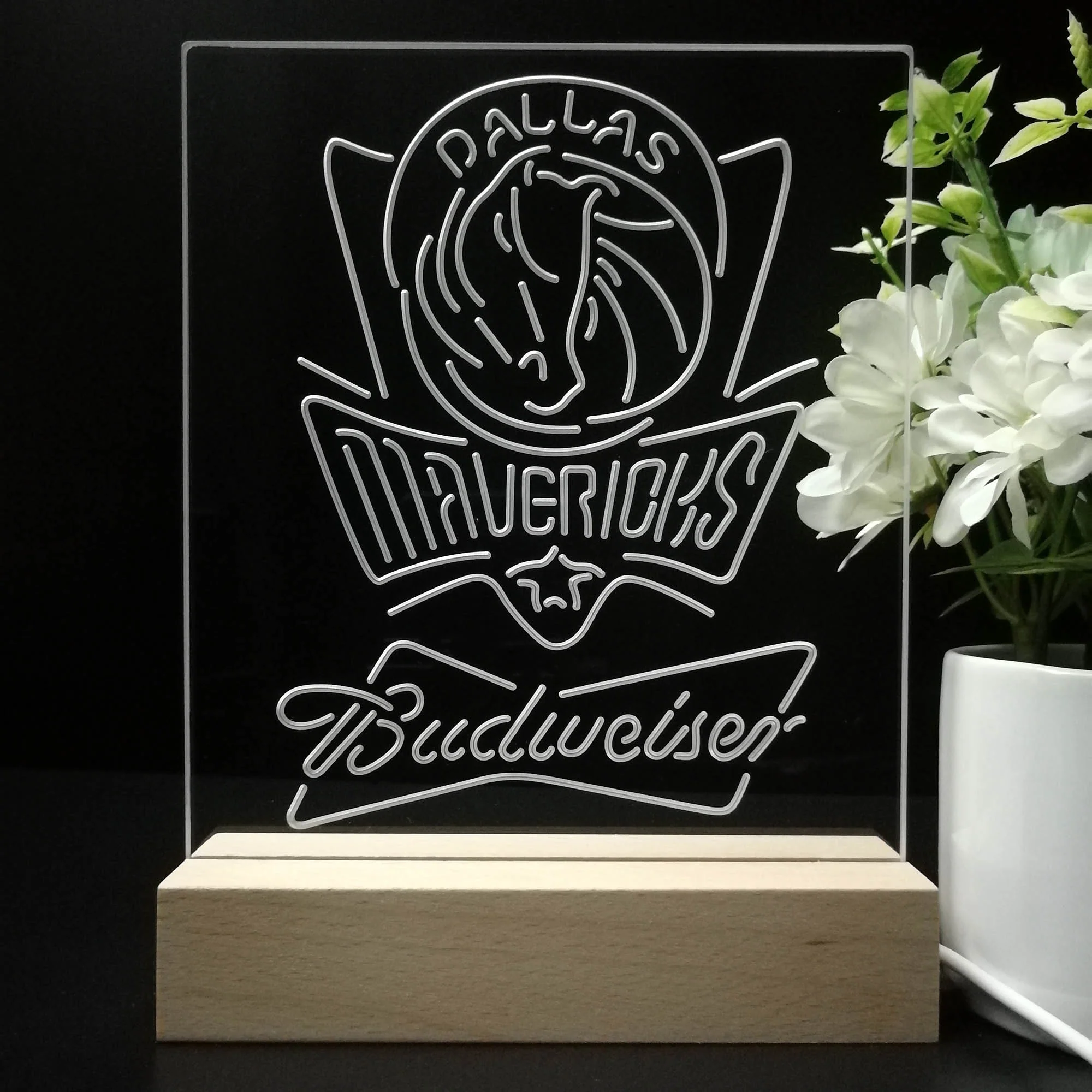 Dallas Mavericks Budweiser Neon Sign Pub Bar Lamp - Image 8