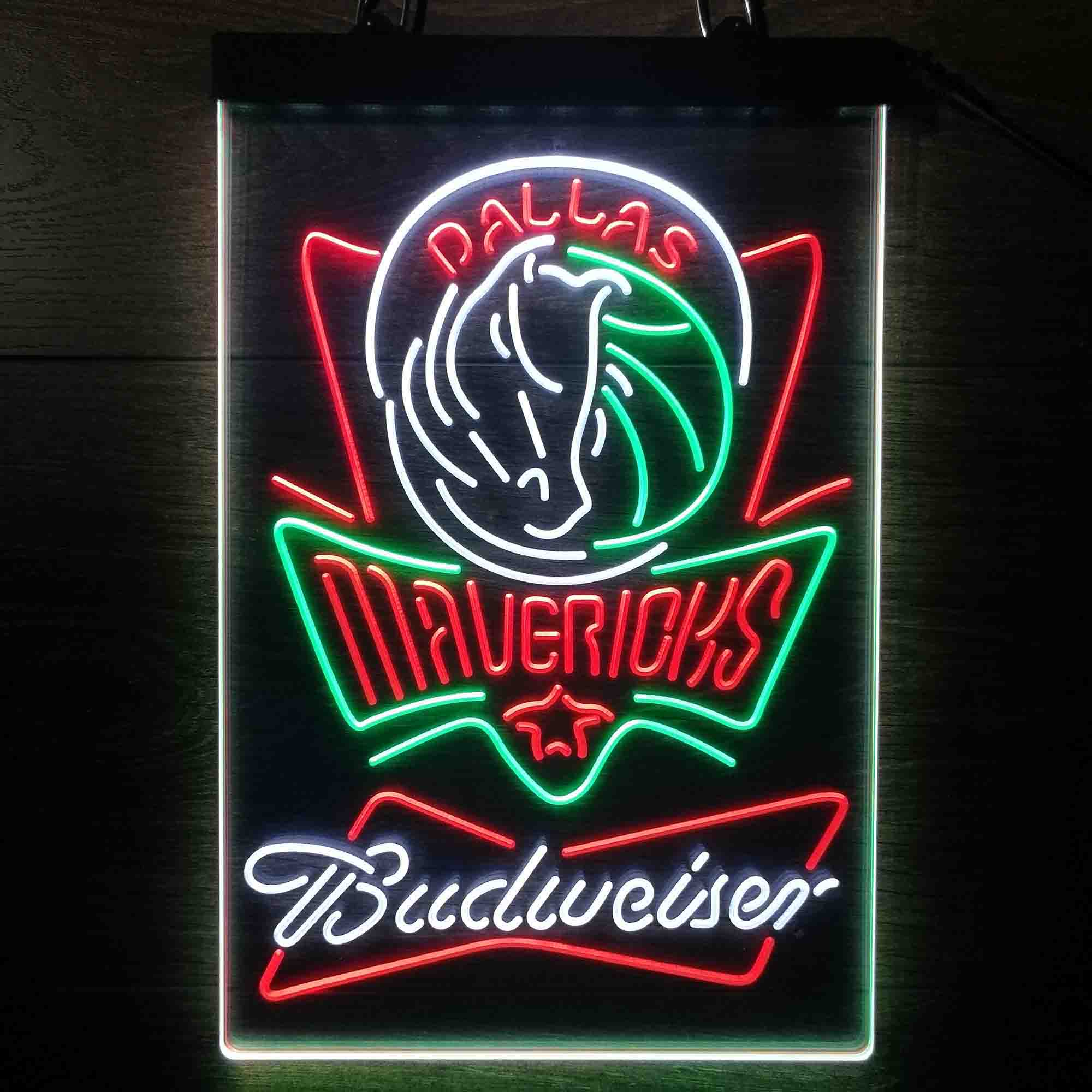 Dallas Mavericks Nba Budweiser Neon LED Sign 3 Colors