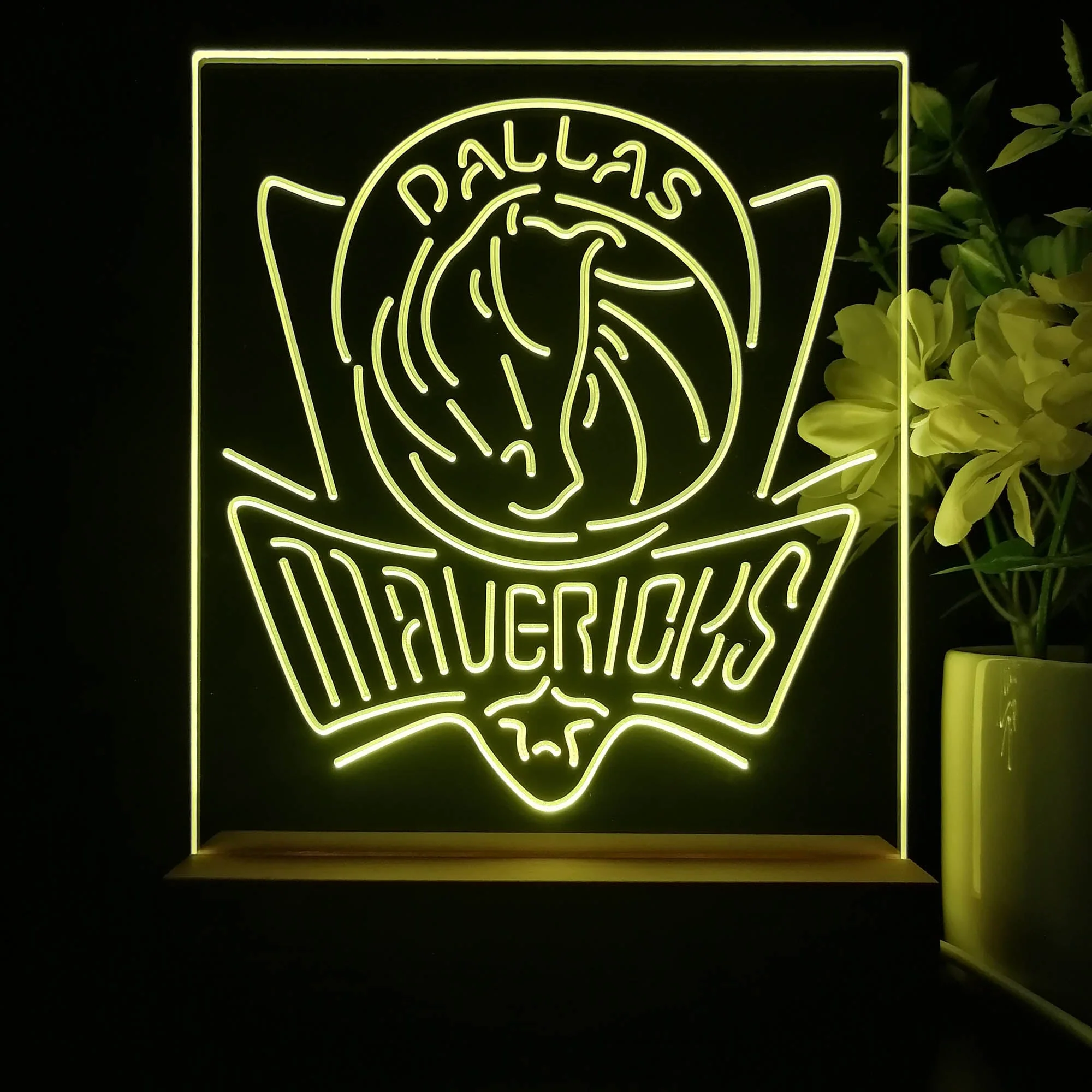 Dallas Mavericks Night Light Neon Pub Bar Lamp - Image 4