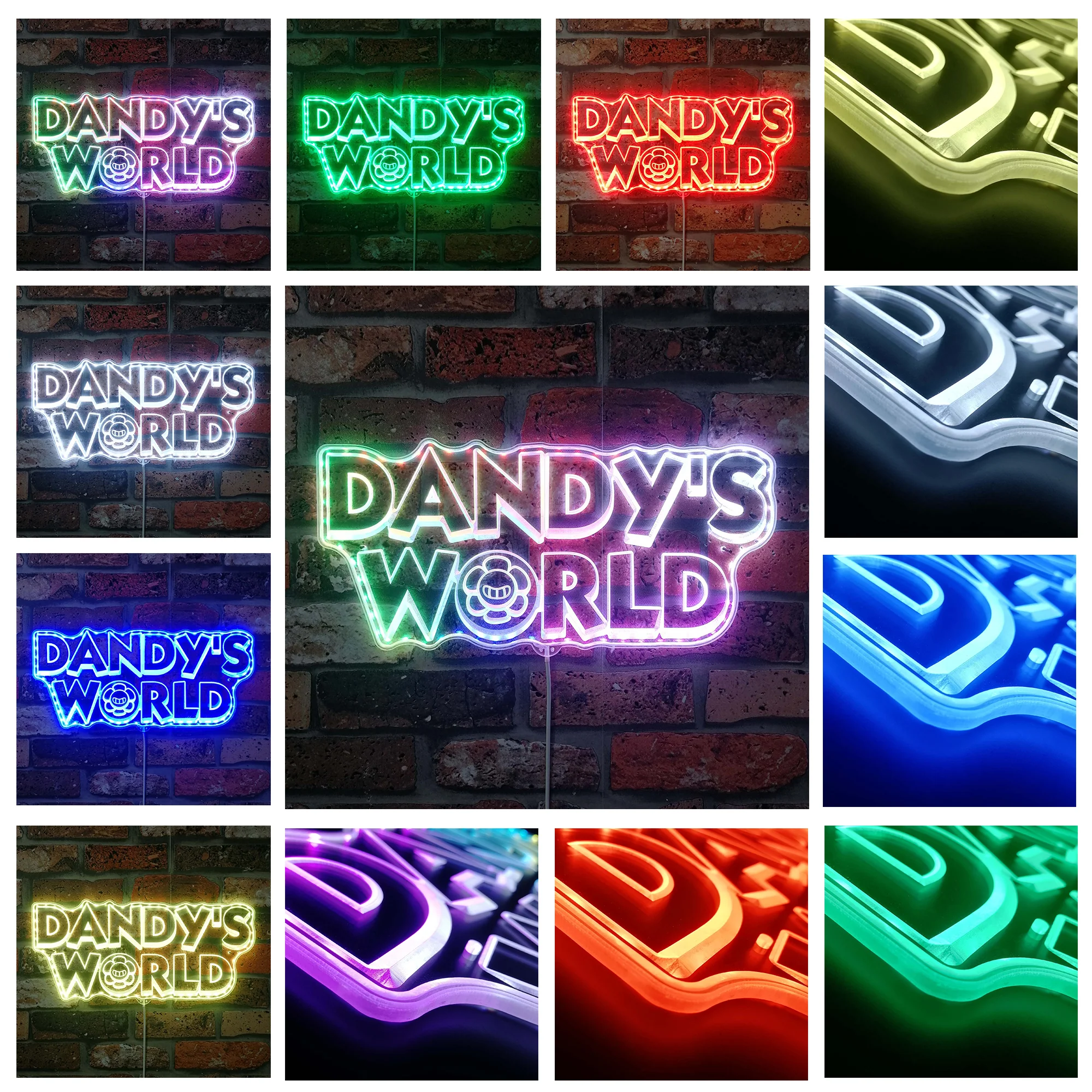 Dandy's World Neon LED Sign with Dynamic RGB Colors - Image 2